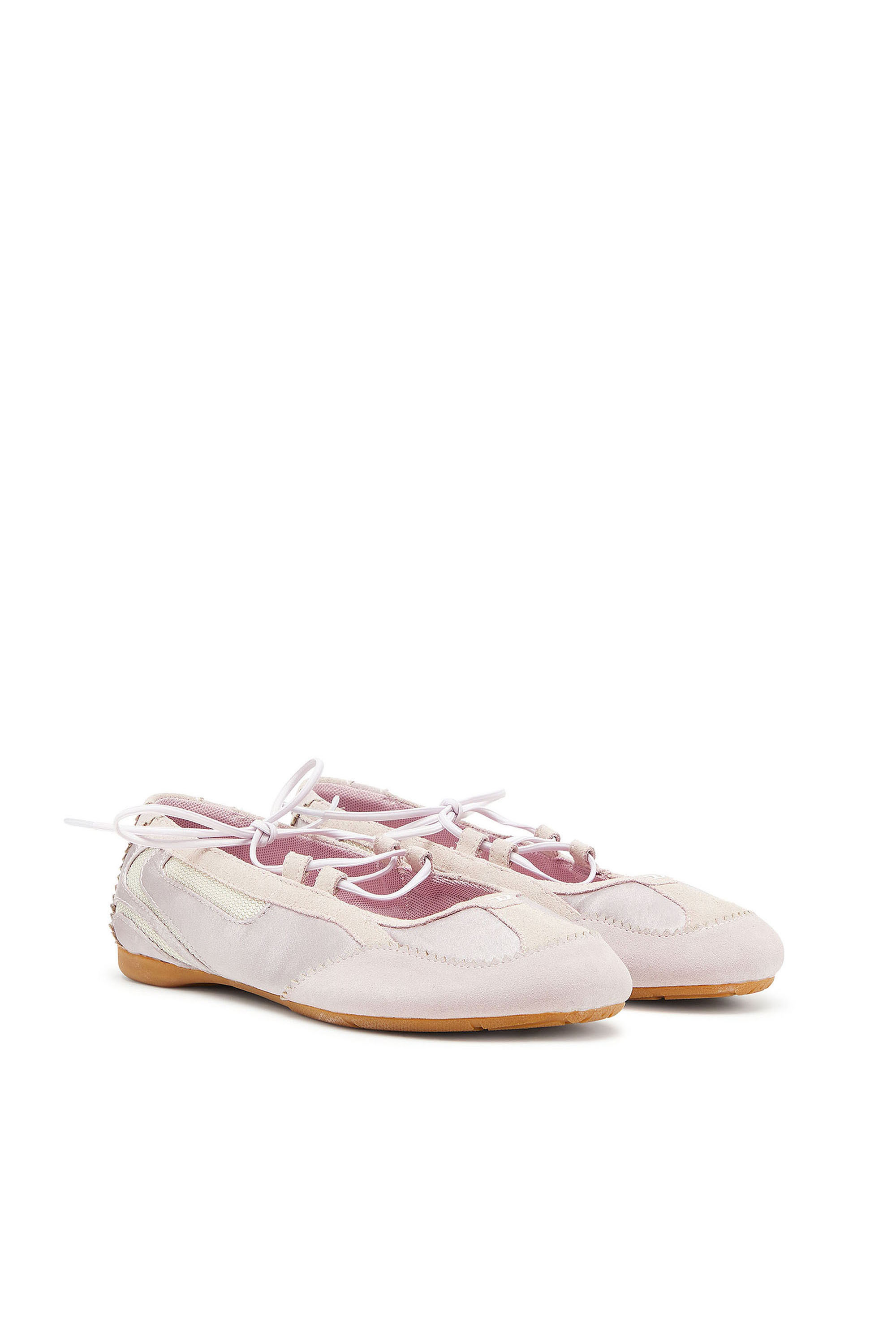 Diesel - D-MILE BALLERINA LACE UP II W, Female's バレエスニーカー in ピンク / ホワイト - 2