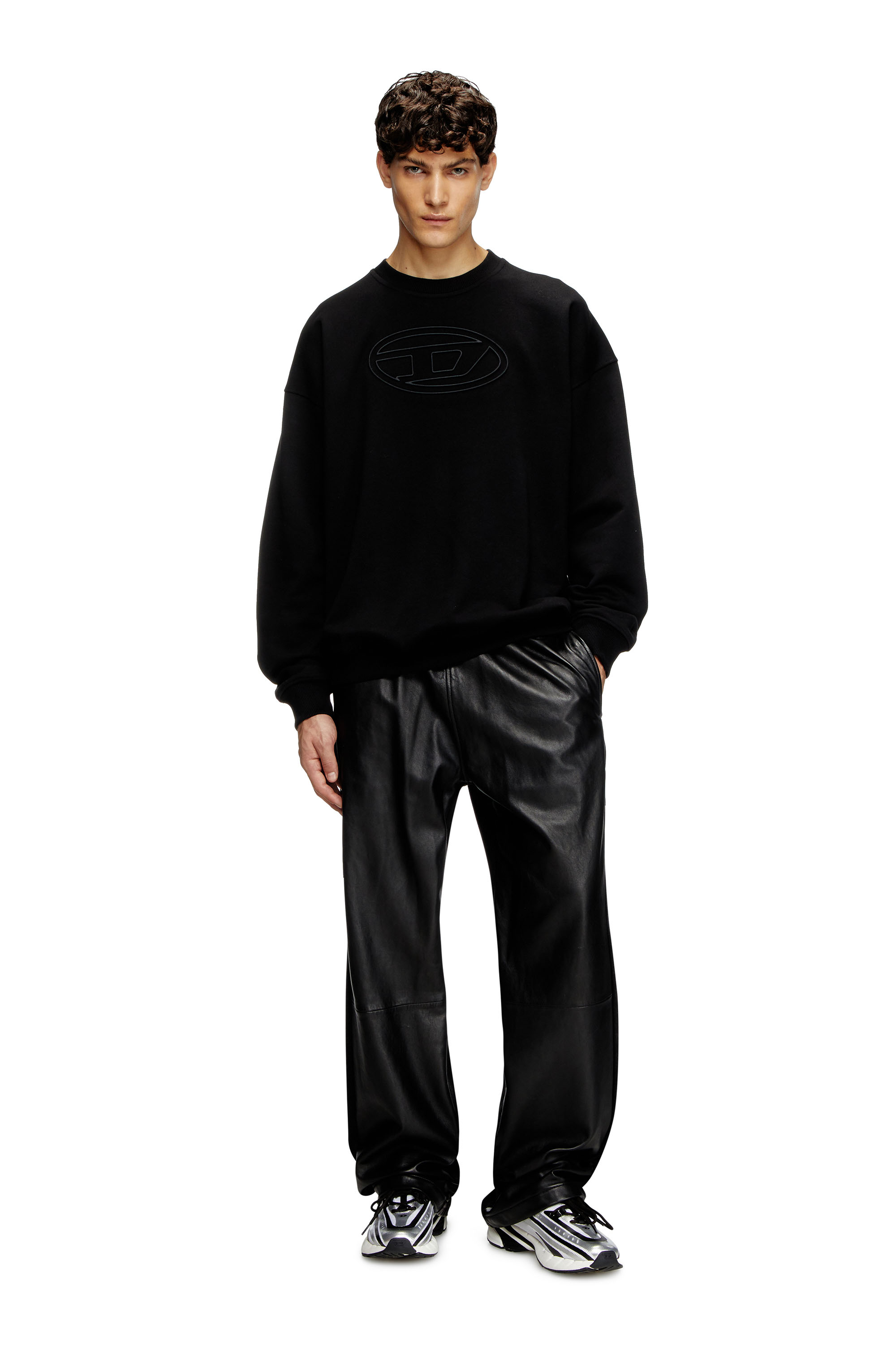 Diesel - S-MART-BIGOVAL, Male's プルオーバースウェット in ブラック - 1