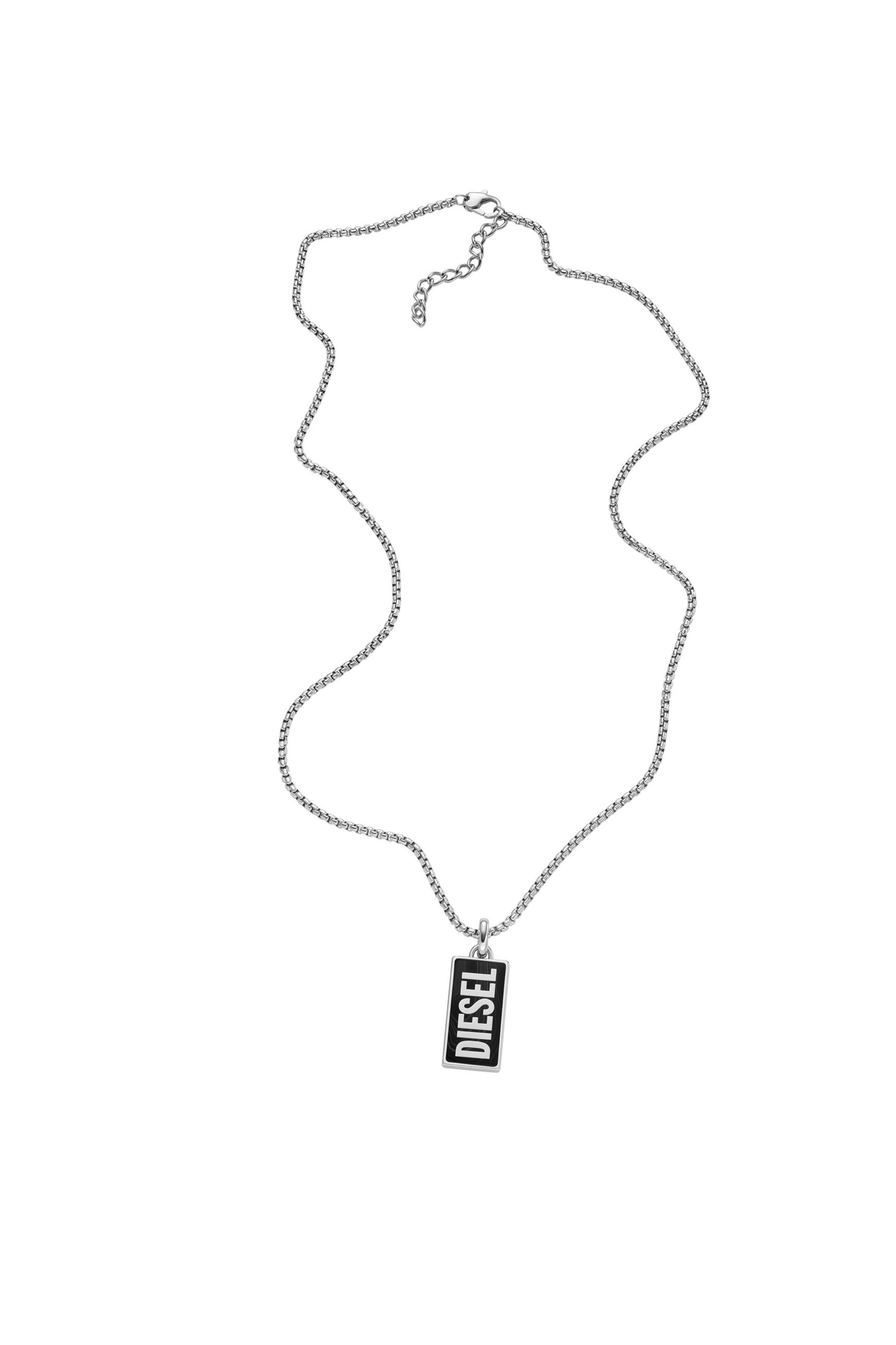Diesel - DX1515, Male's Black agate pendant necklace in シルバー - 2