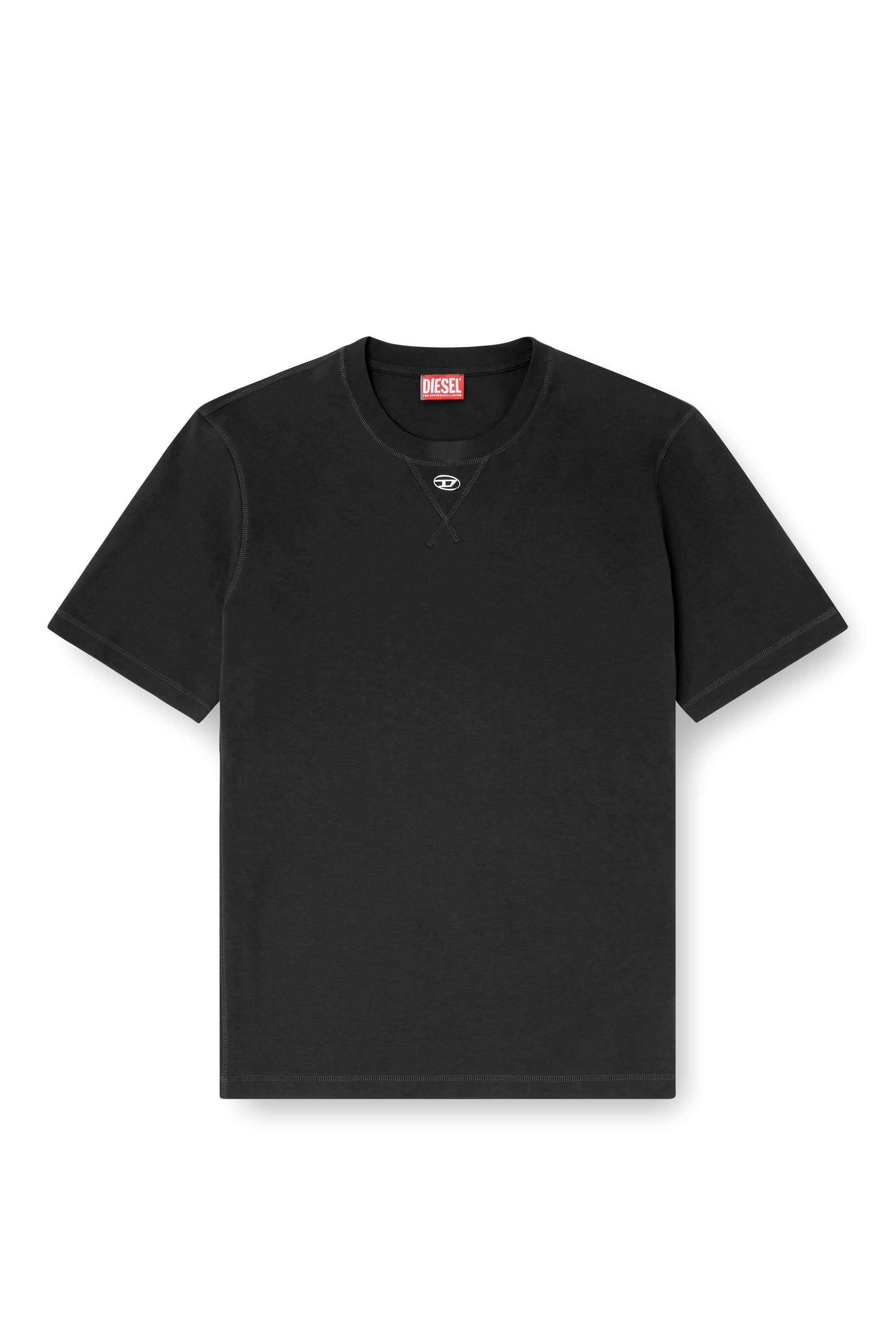 Diesel - T-MADJUST-TR, Male's クルーネックTシャツ in ダークグレー - 3