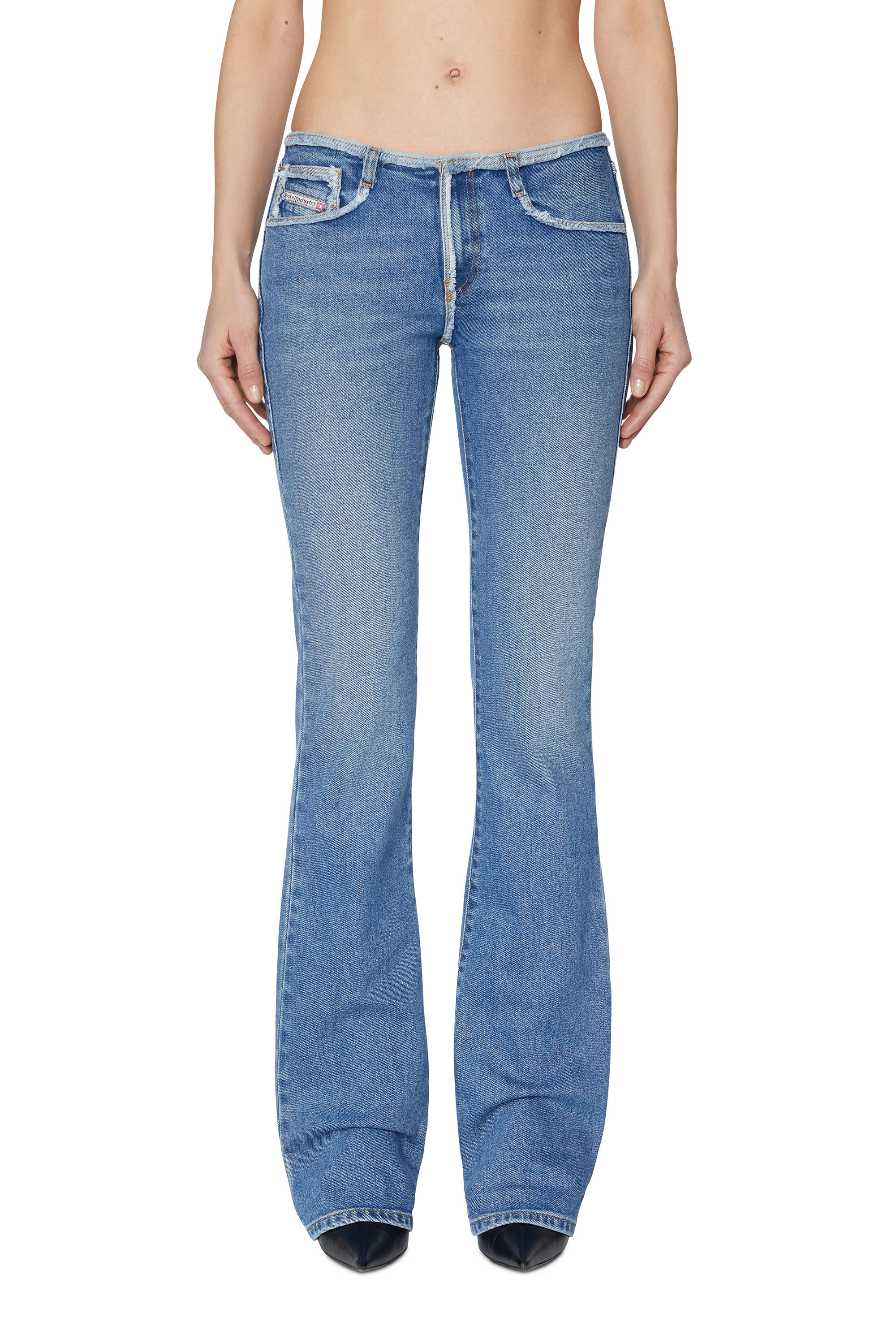 1969 D-EBBEY 09E19 Bootcut and Flare Jeans, ミディアムブルー - ジーンズ