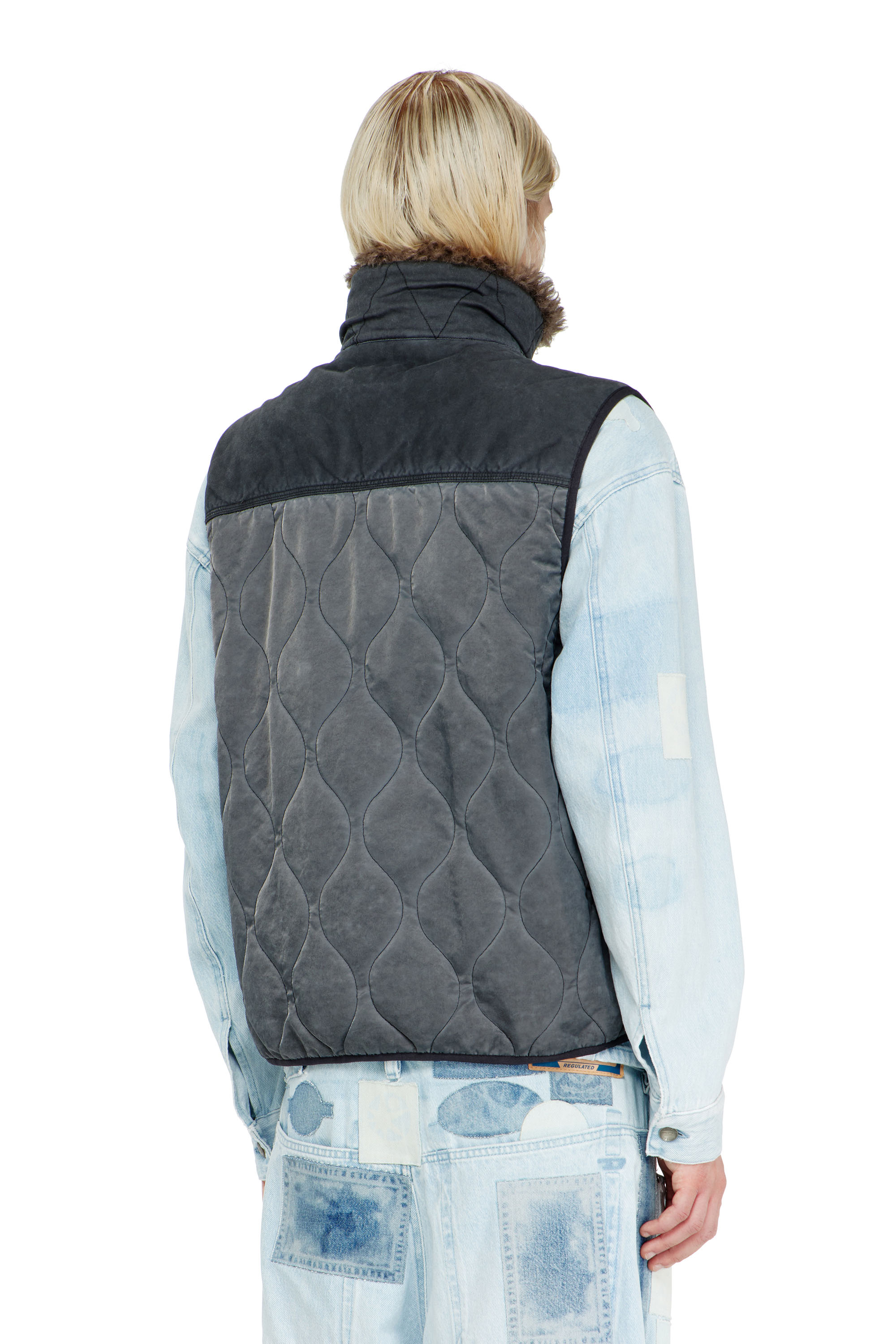 Diesel - J-ALVAR, Male's ジップアップベスト in ダークグレー - 5