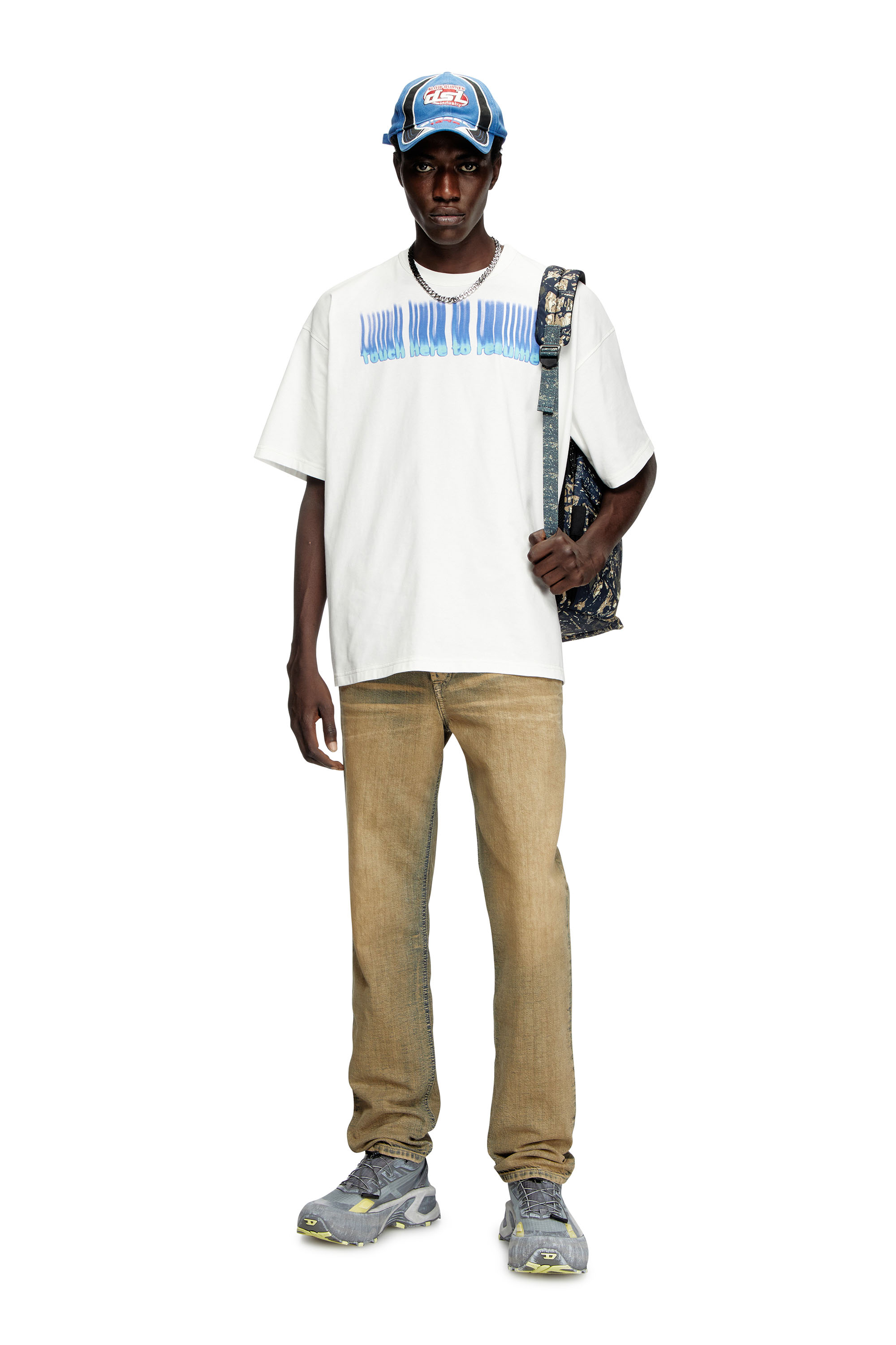 Diesel - T-BOXT-R14, Male's T-shirt with slogan print in ホワイト - 2