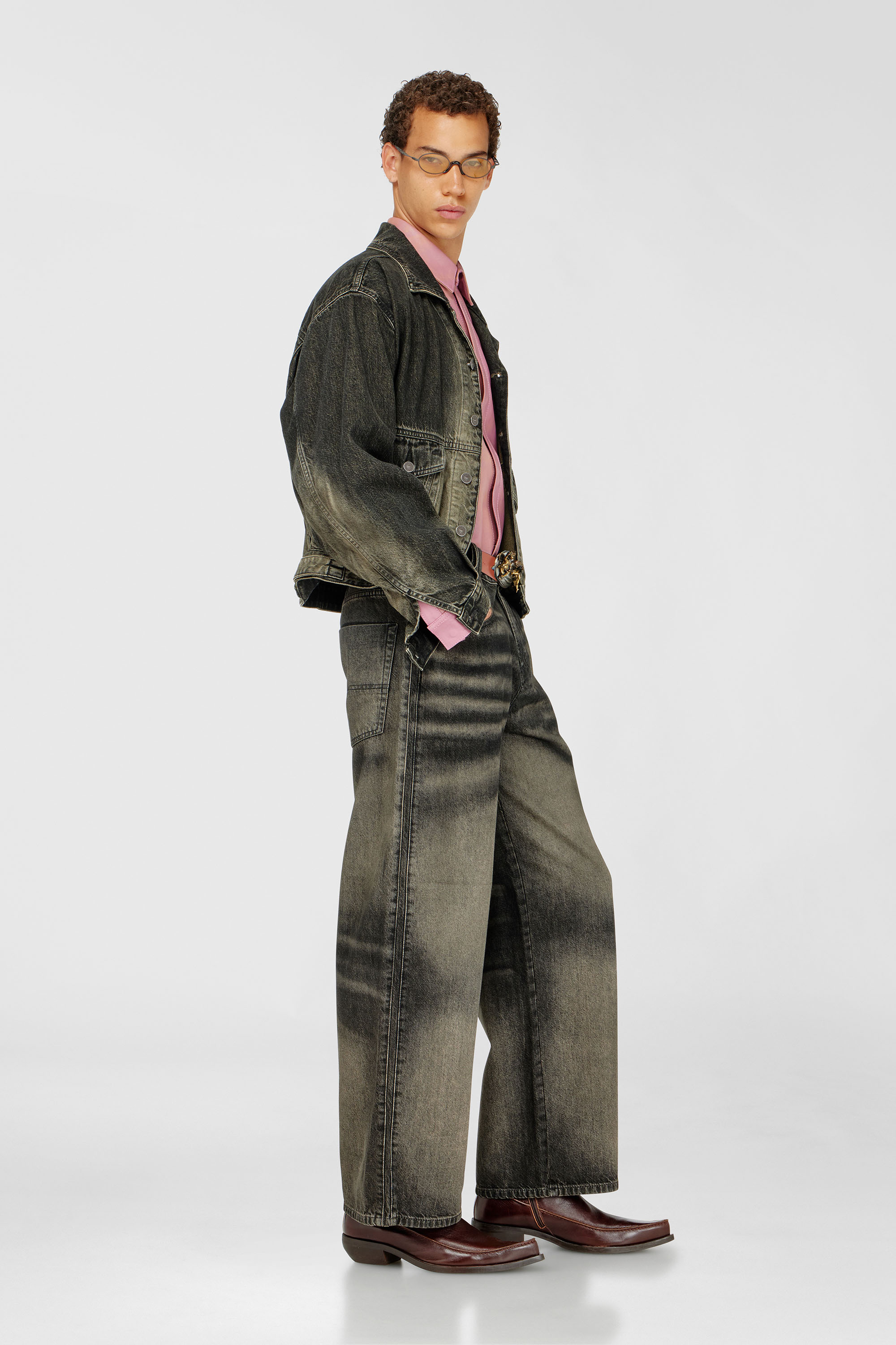 Diesel - Unisex's Relaxed Jeans 1982 D-Hakou 09R33, ブラック/ダークグレー - 2
