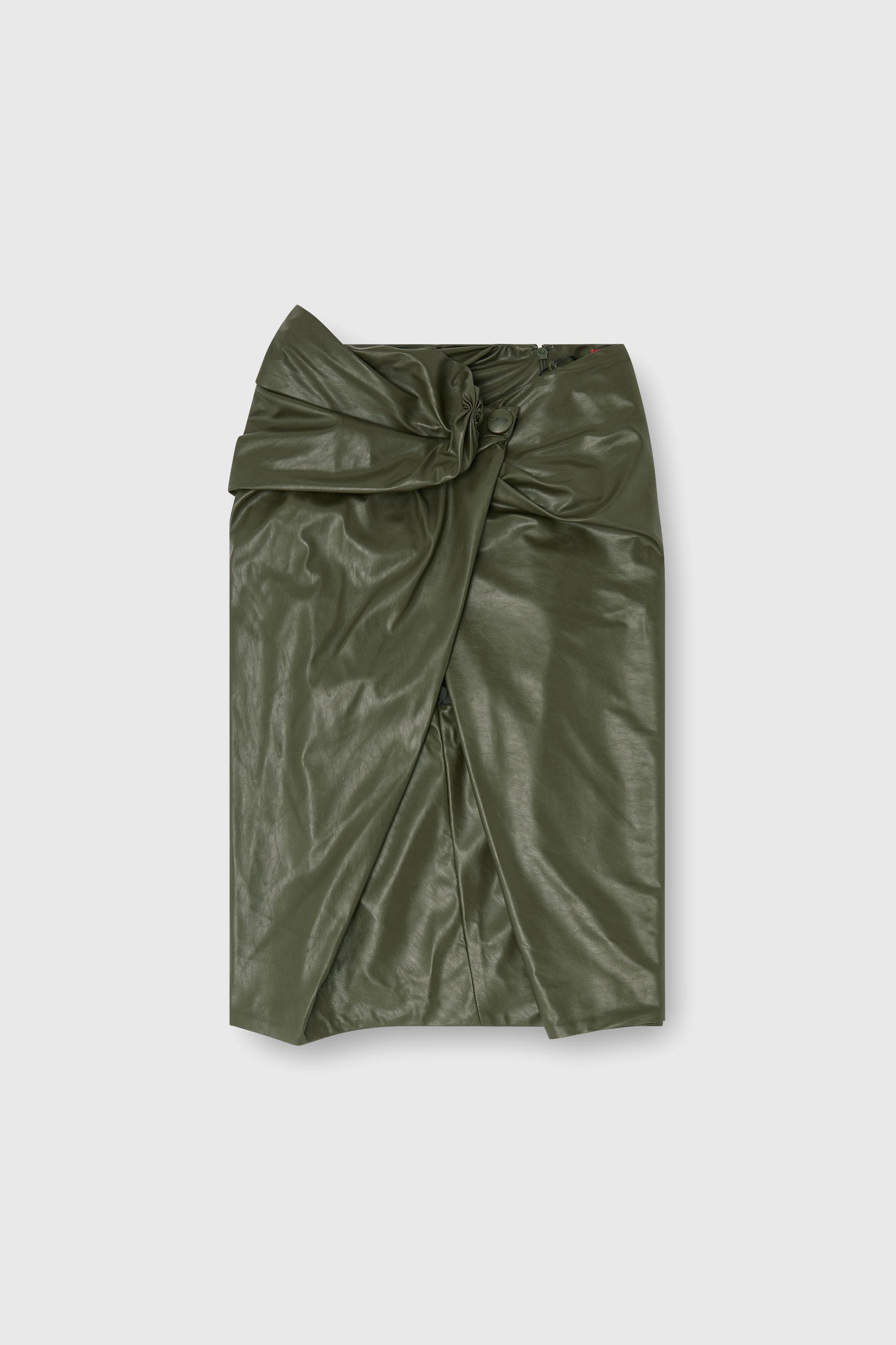 Diesel - O-DASLI, Female's Draped pencil skirt with split in ミリタリーグリーン - 2