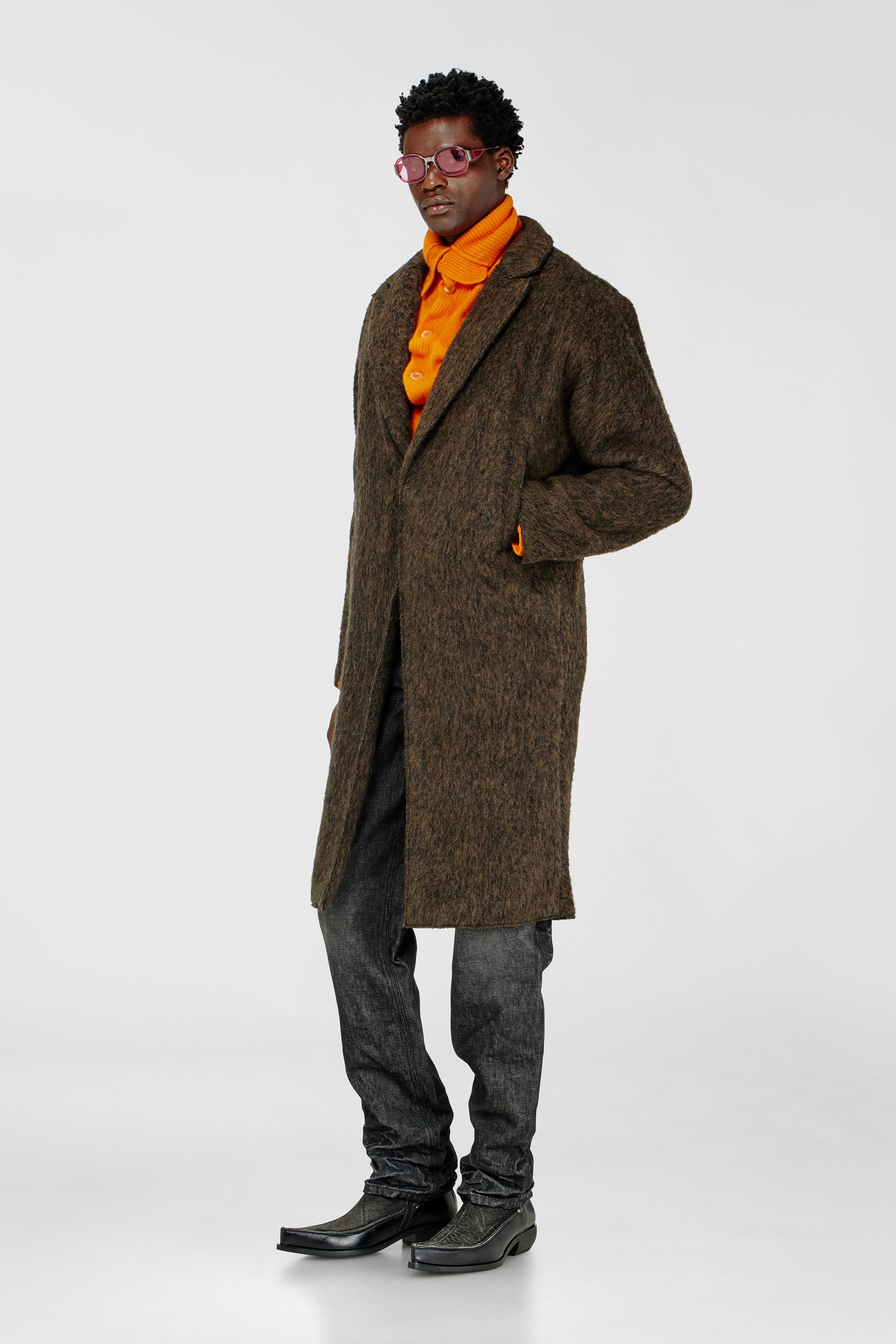 Diesel - W-HULL, Male's Coat in wool and alpaca blend in null - 1