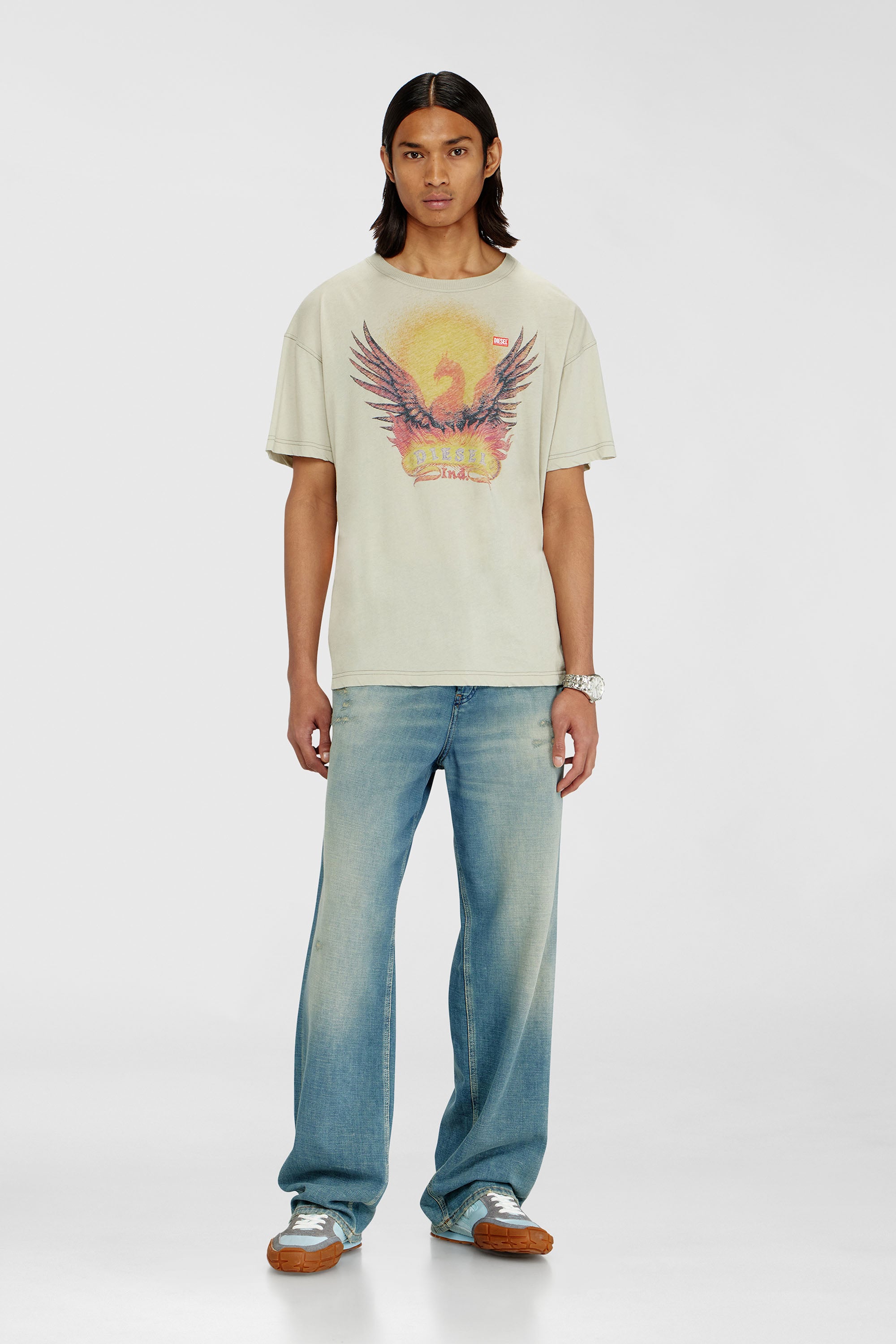 Diesel - T-NORM-AA1, Male's Tシャツ in ベージュ - 2