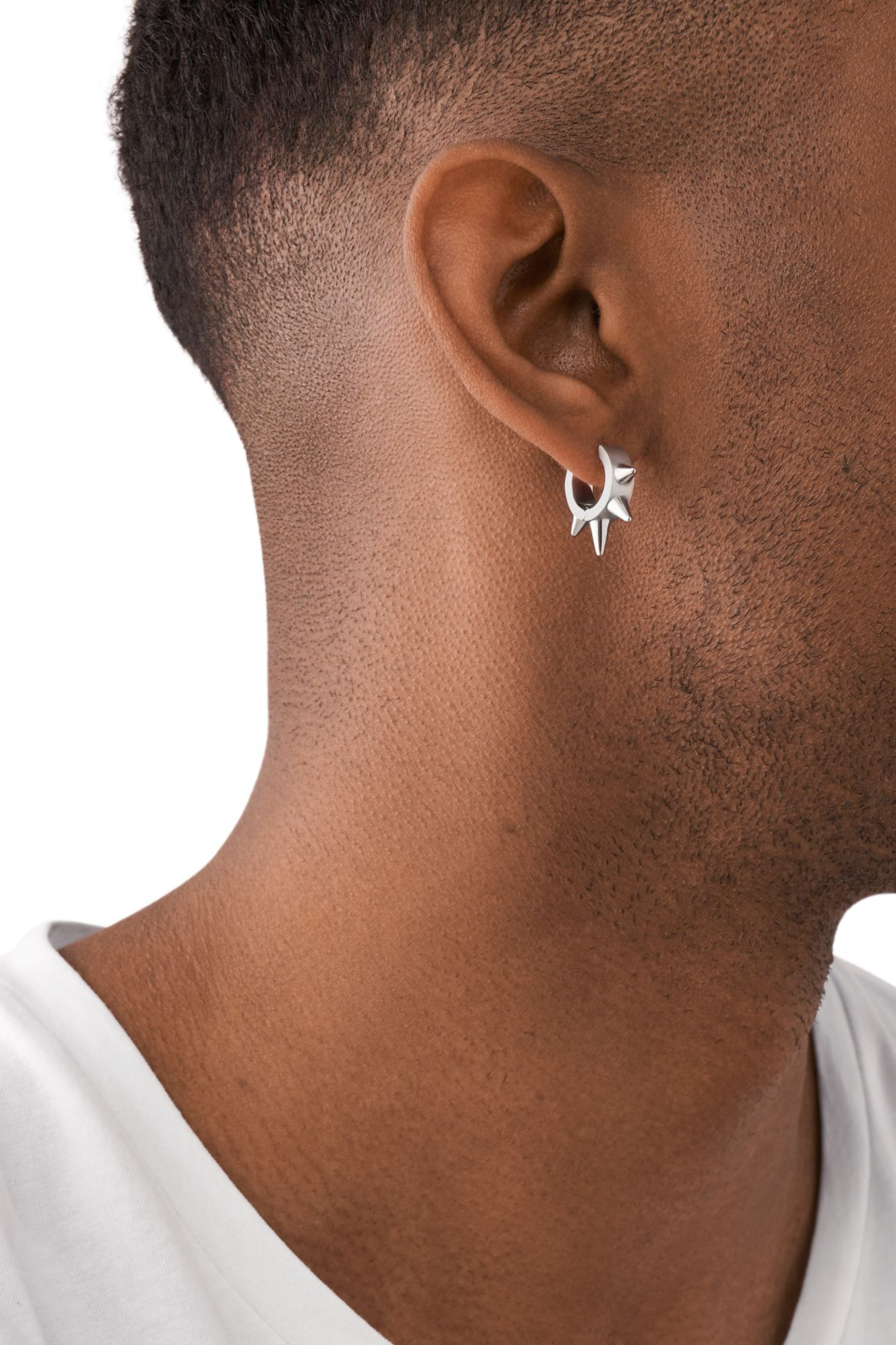 Diesel - DX1450, Unisex's Stainless Steel Hoop Earring in シルバー - 4