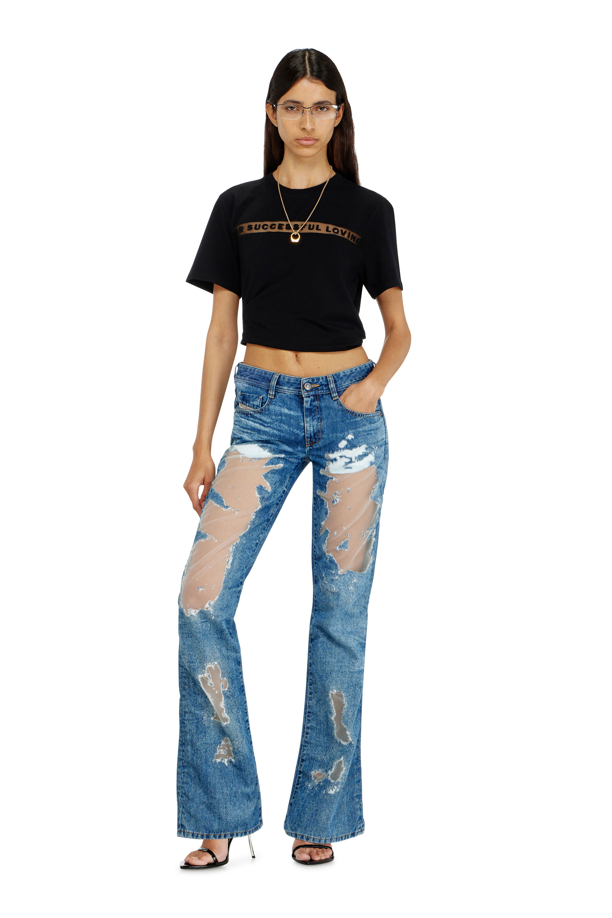 Diesel - PR-T-NOTS-CHI-R, Unisex's T-shirt with For Successful Loving logo in ブラック - 2