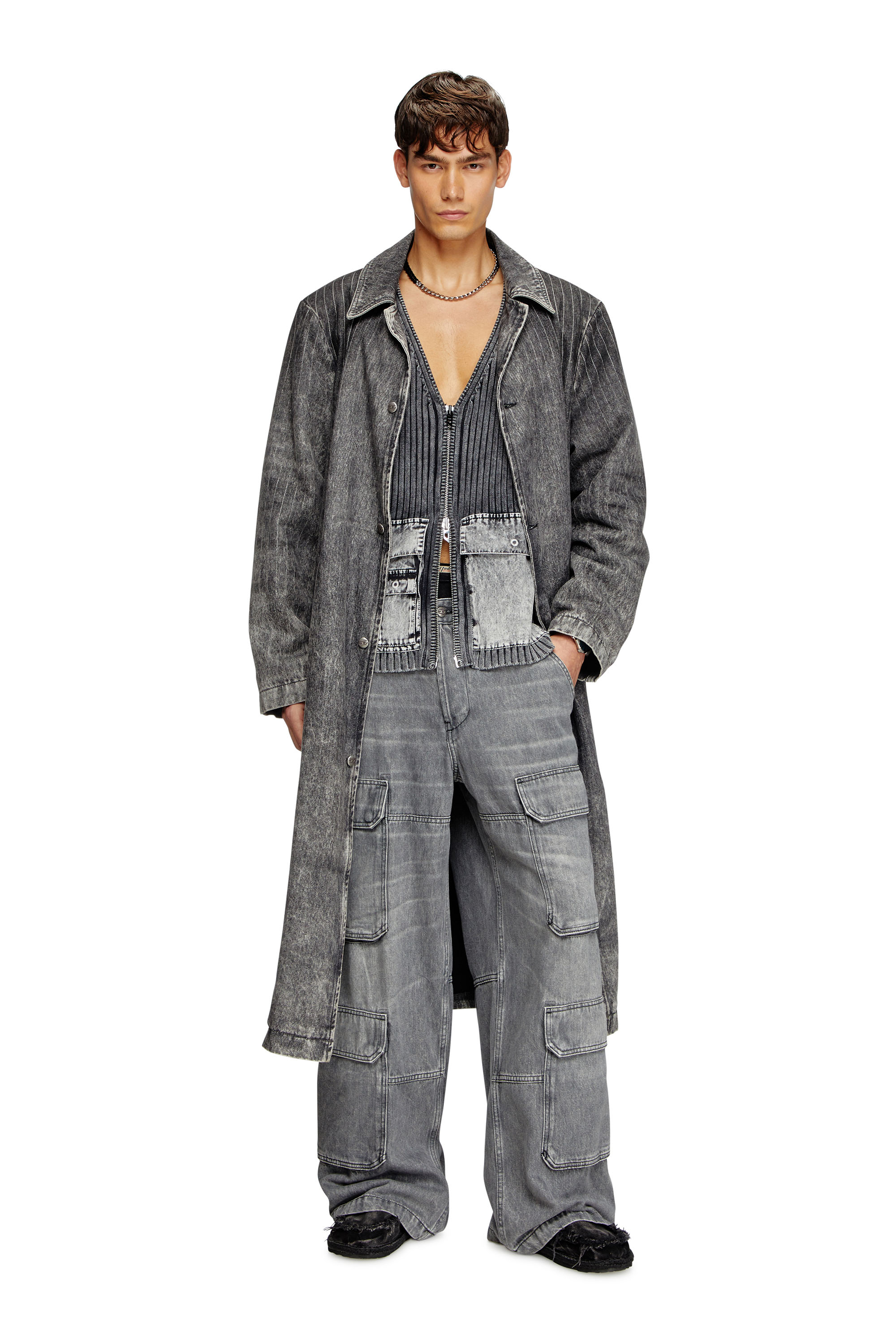 Diesel - Male's Relaxed Jeans D-Touch 0DCBE, ライトグレー - 1