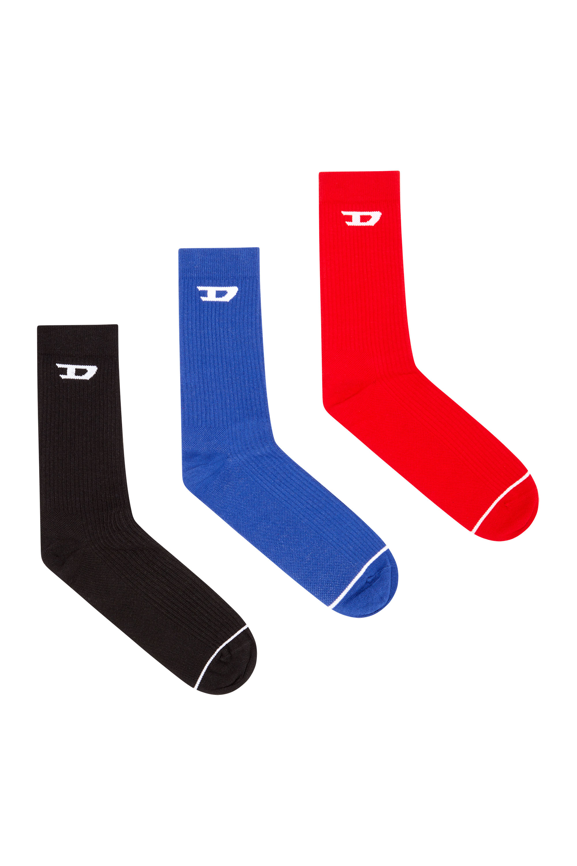 SKM-D-CREW-LIGHT-SOCKS, ブラック/レッド