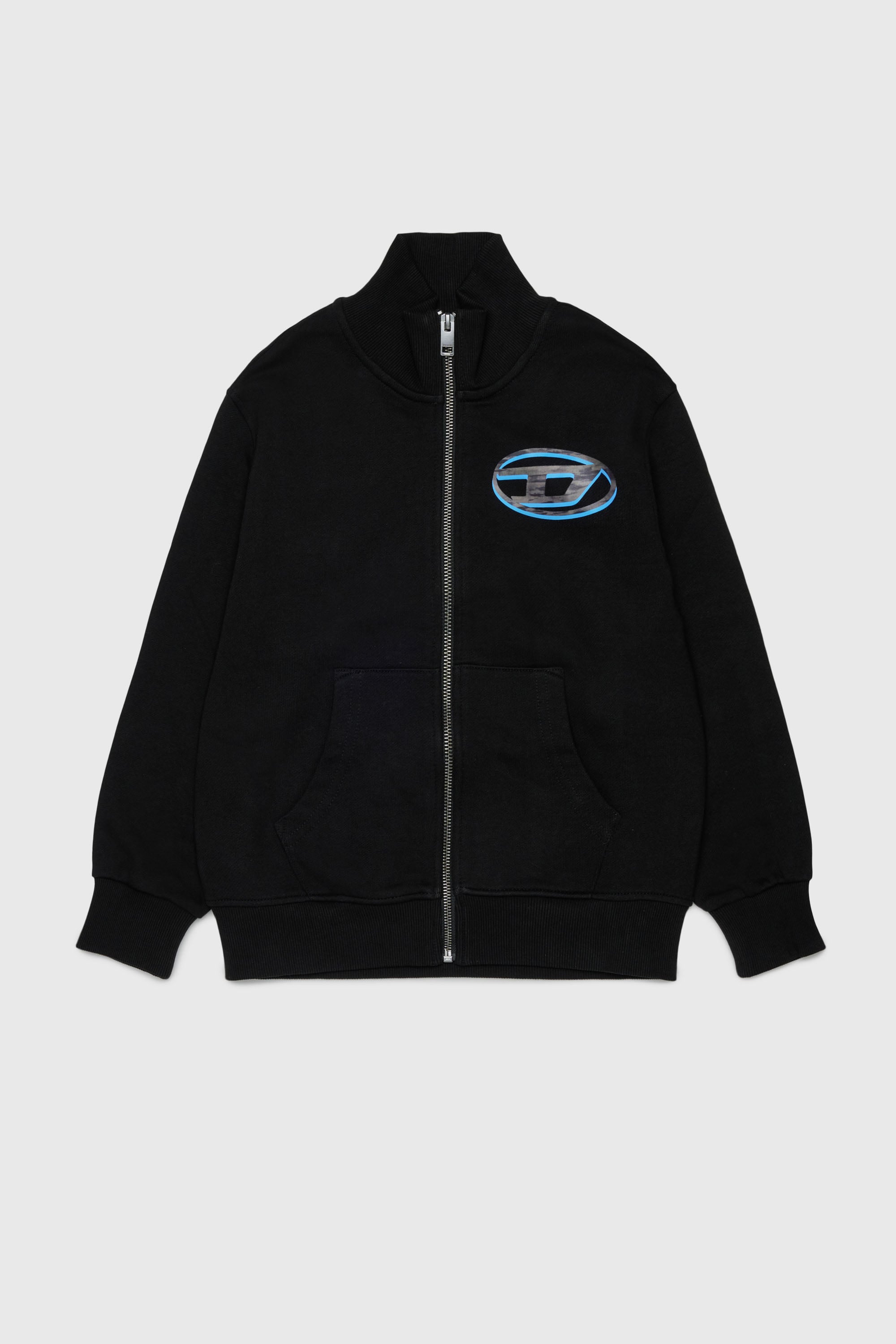 Diesel - SVELLYZIP OVER, Male's スウェット in ブラック - 1