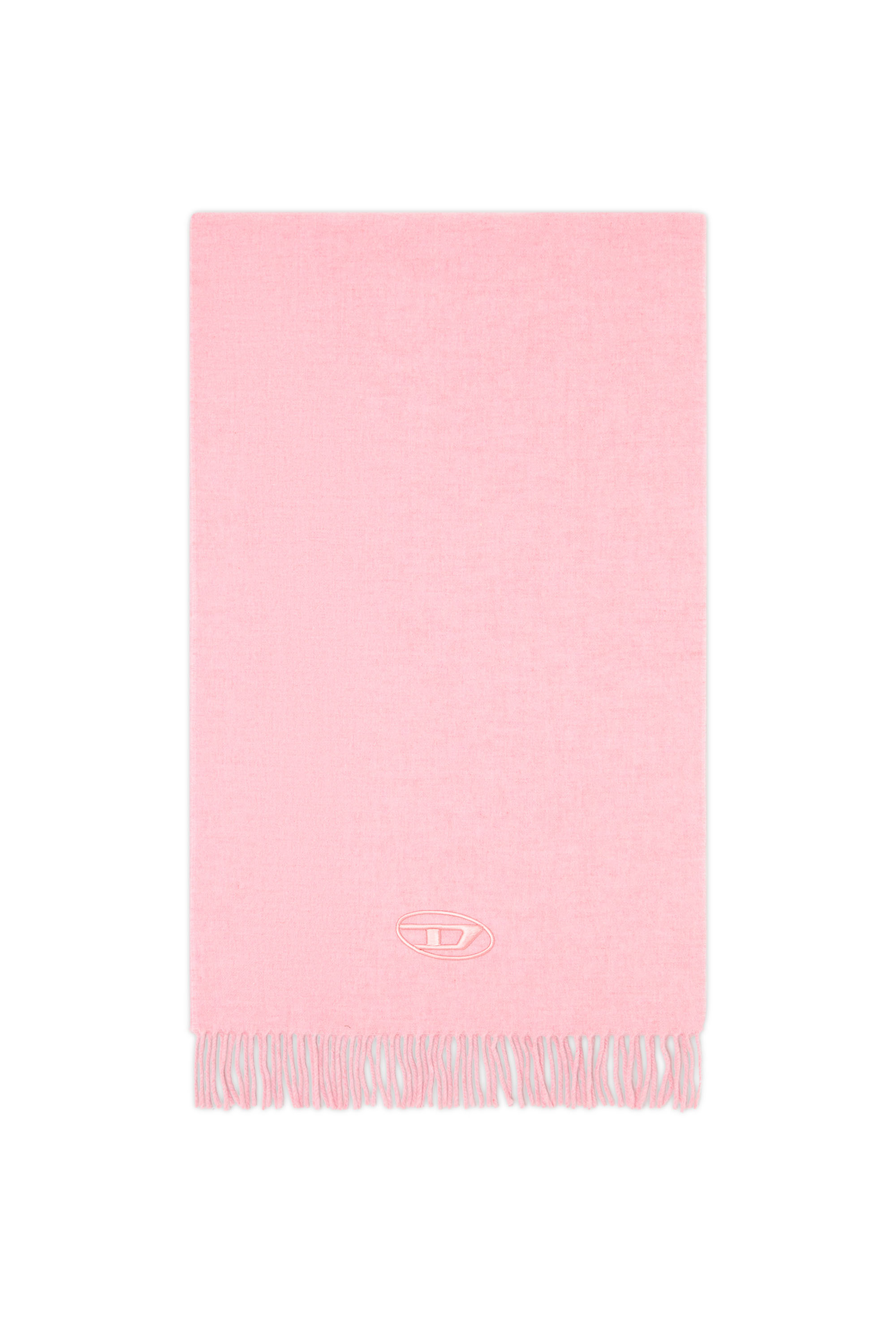 Diesel - S-IMON-D, Male's Wool-blend scarf with Oval D logo in ピンク / ホワイト - 1