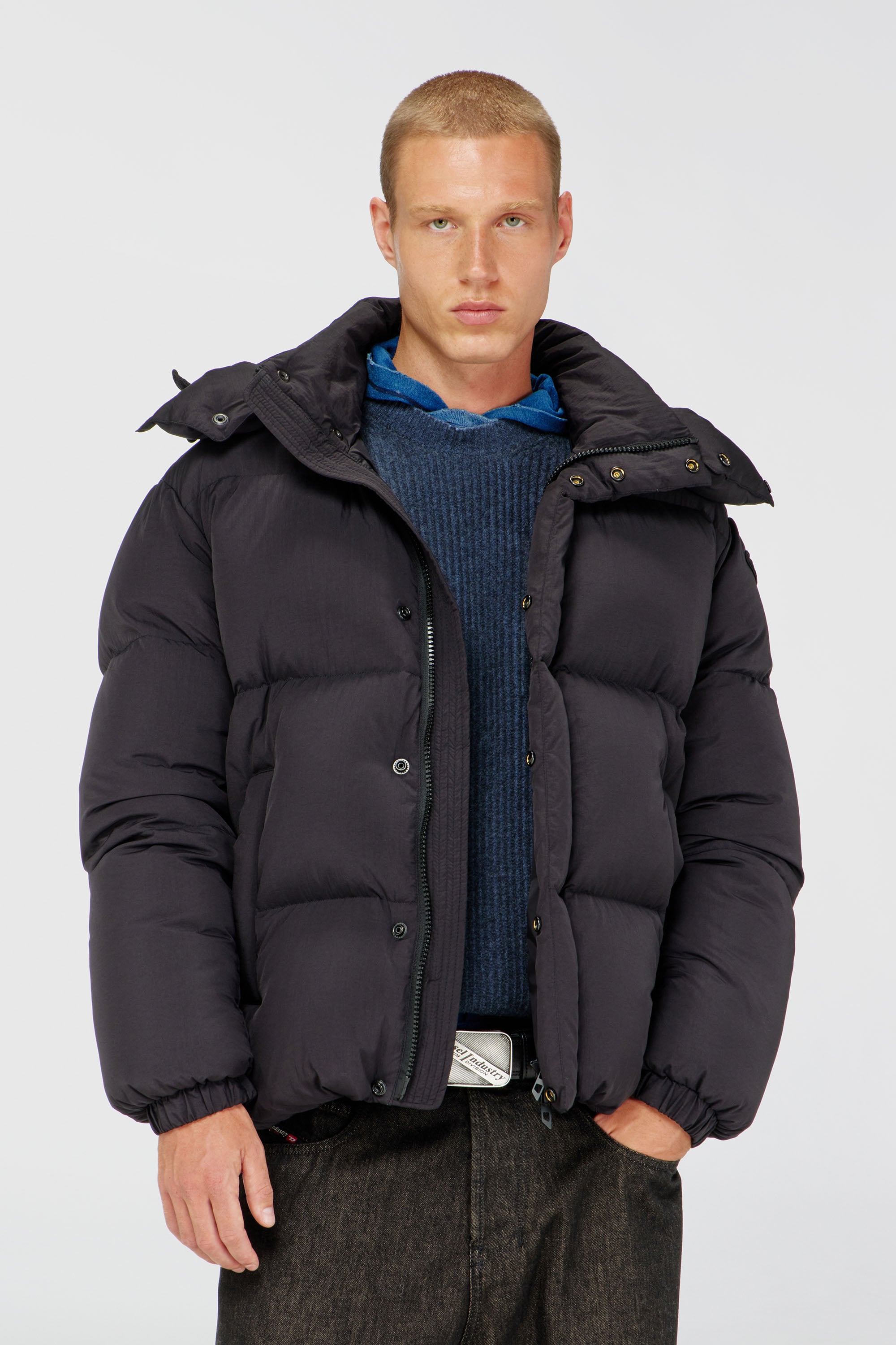 Diesel - W-ROLFYS-WRD, Male's ダウンジャケット in ダークグレー - 1