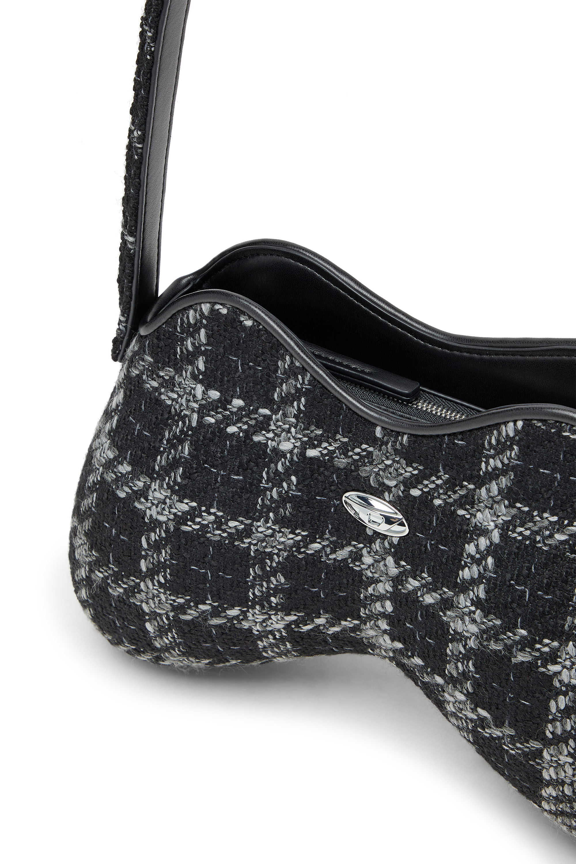 Diesel - DOUBLE-D SHOULDER, Female's Double-D-Shoulder bag with houndstooth motif in ブラック - 6