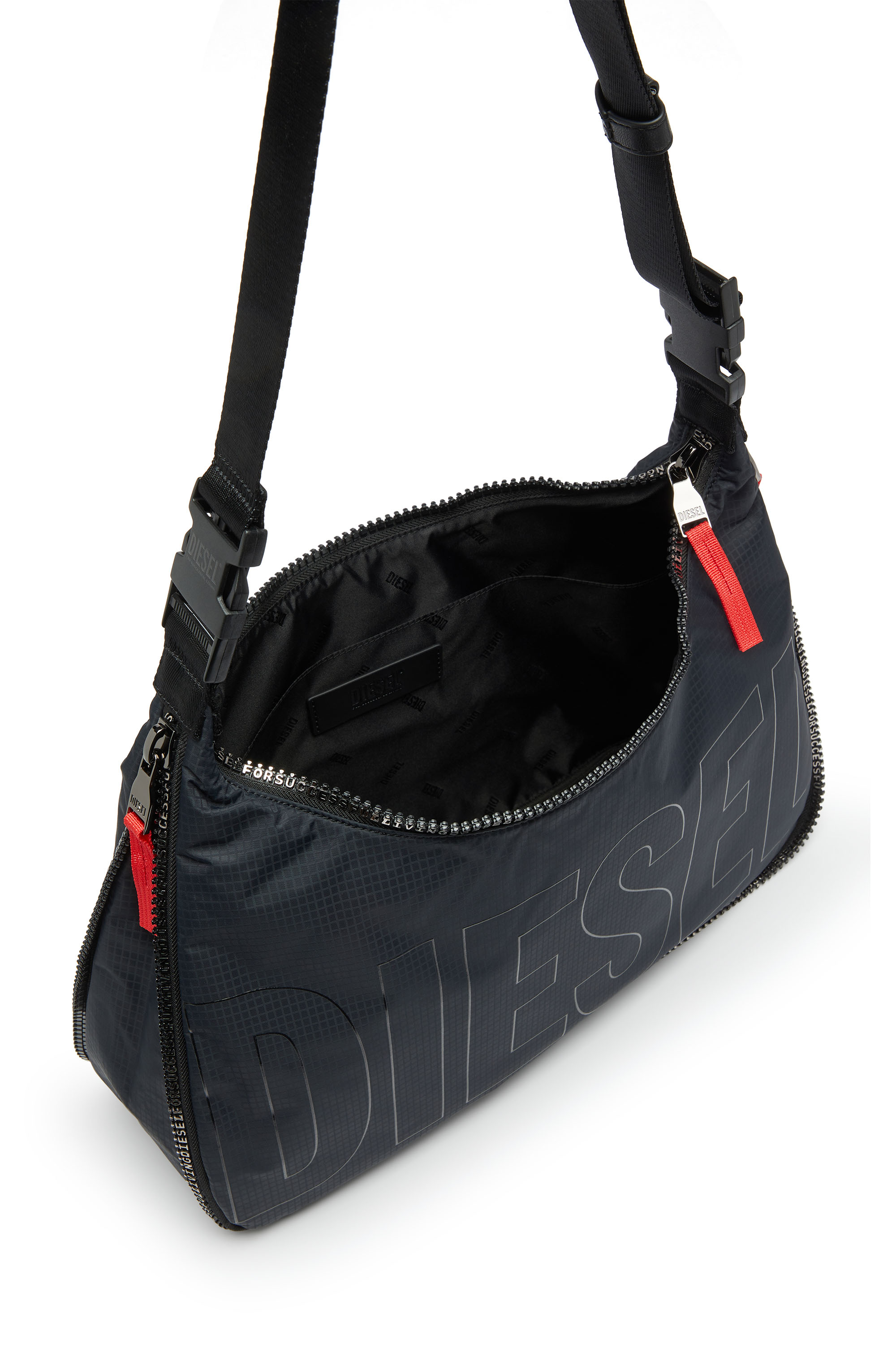 Diesel - ZIP-D SHOULDER L X, Unisex's ショルダーバッグ in ブラック - 3