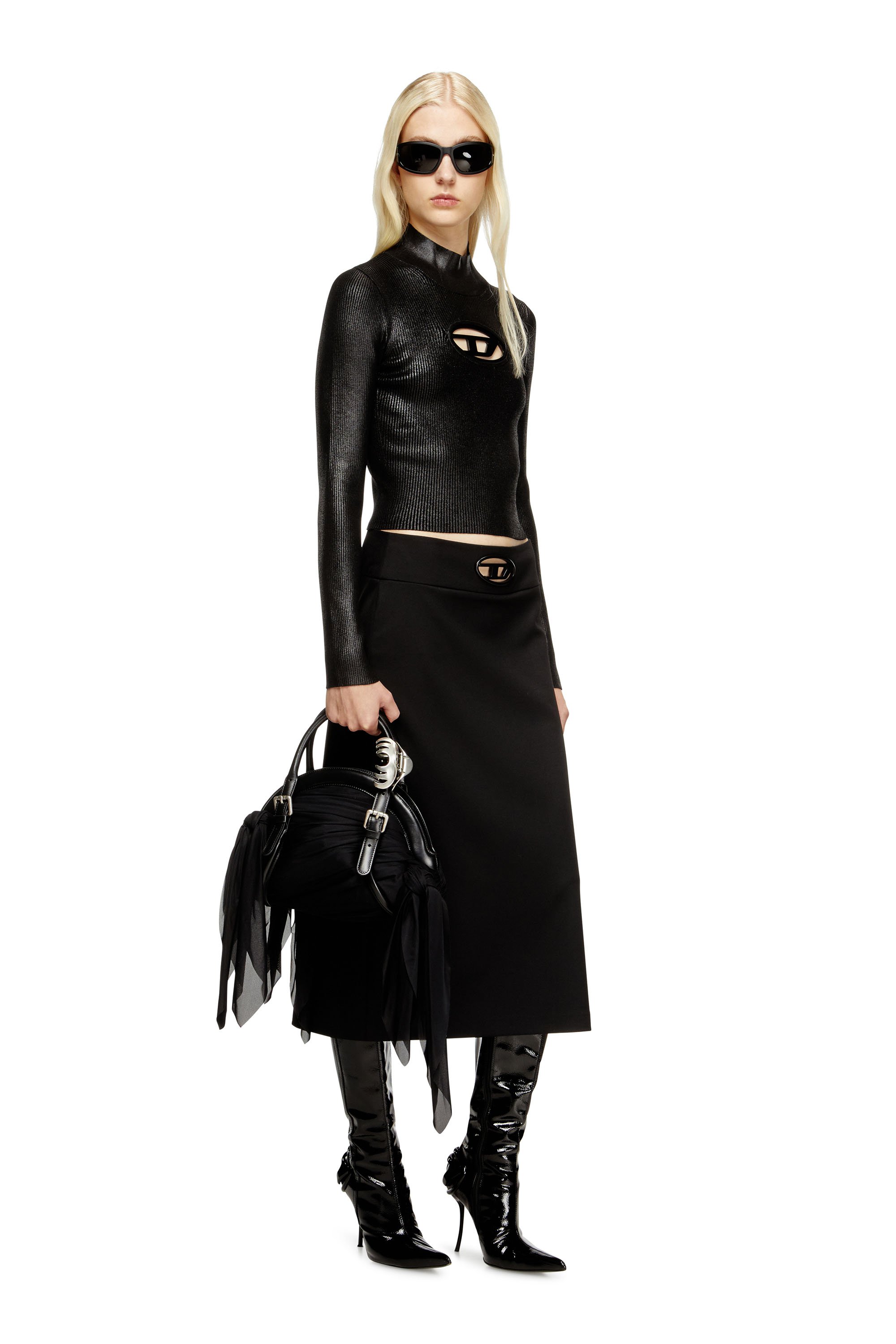 Diesel - M-VALARI-TN, Female's プルオーバーニット in ブラック/シルバー - 2