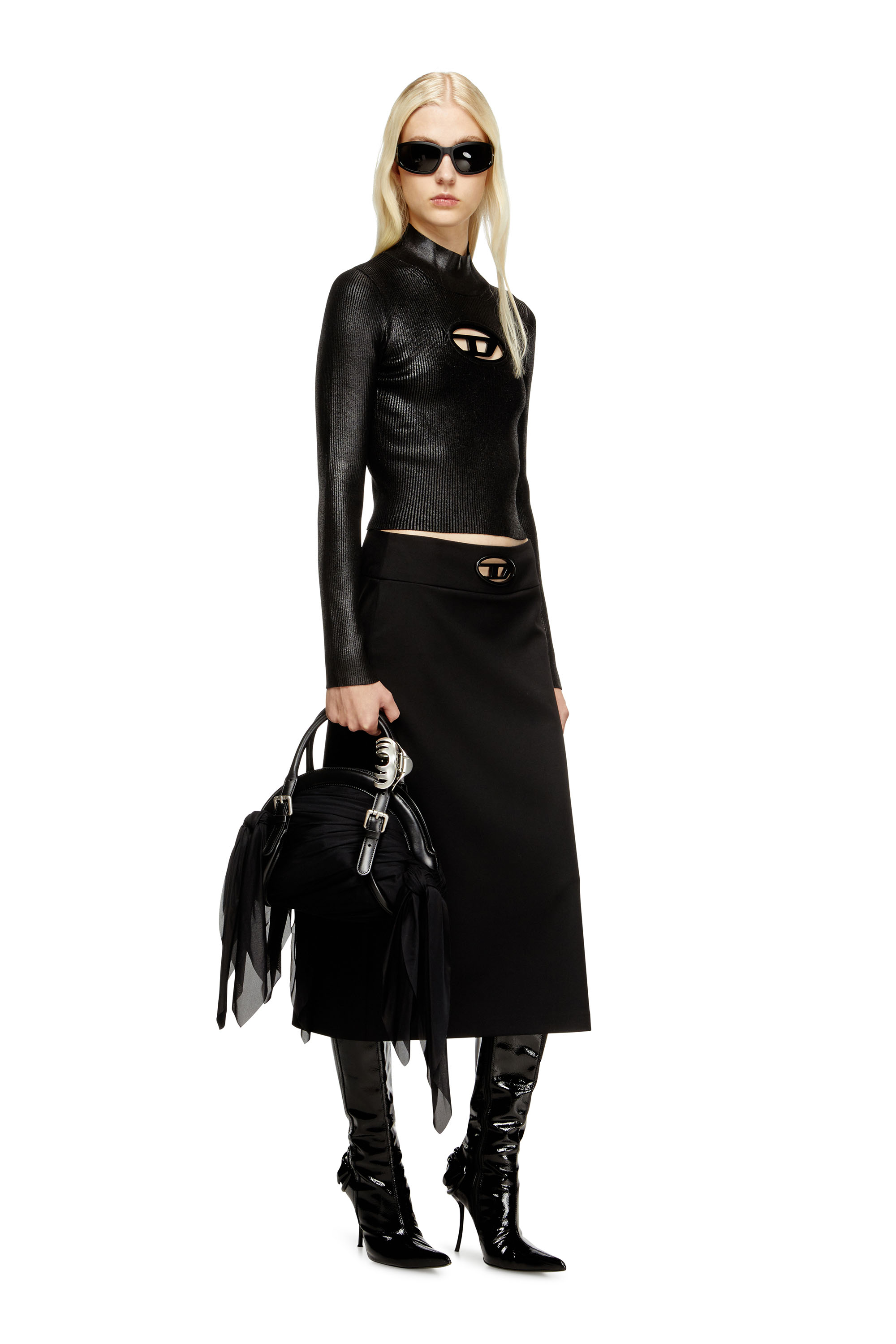 Diesel - M-VALARI-TN, Female's プルオーバーニット in ブラック/シルバー - 1