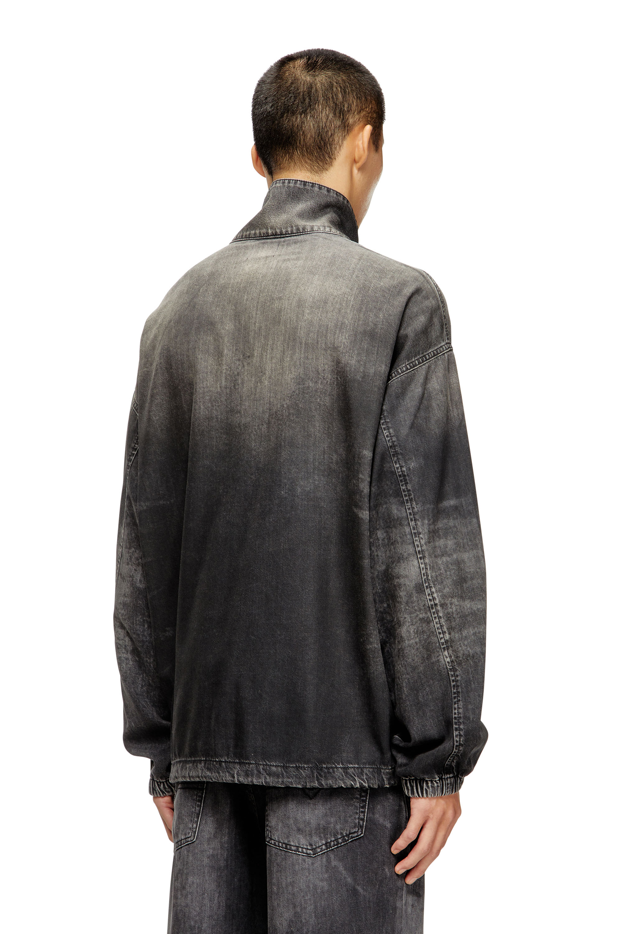 Diesel - D-FLOW-S3, Unisex's Denim top with mock neck in ブラック - 4