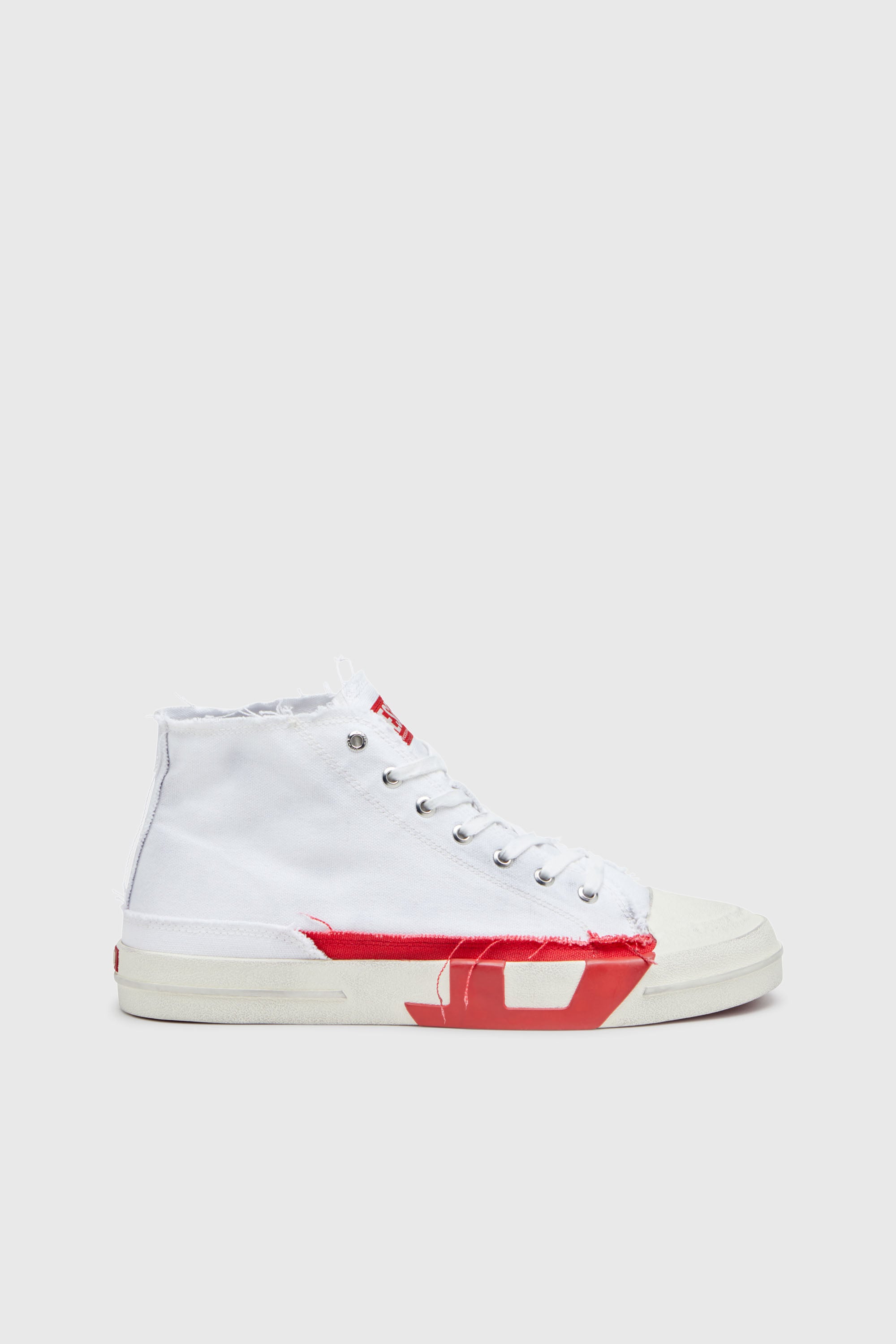 Diesel - S-D-VERSE MID, Male's ミッドカットスニーカー in ホワイト/レッド/ブルー - 1