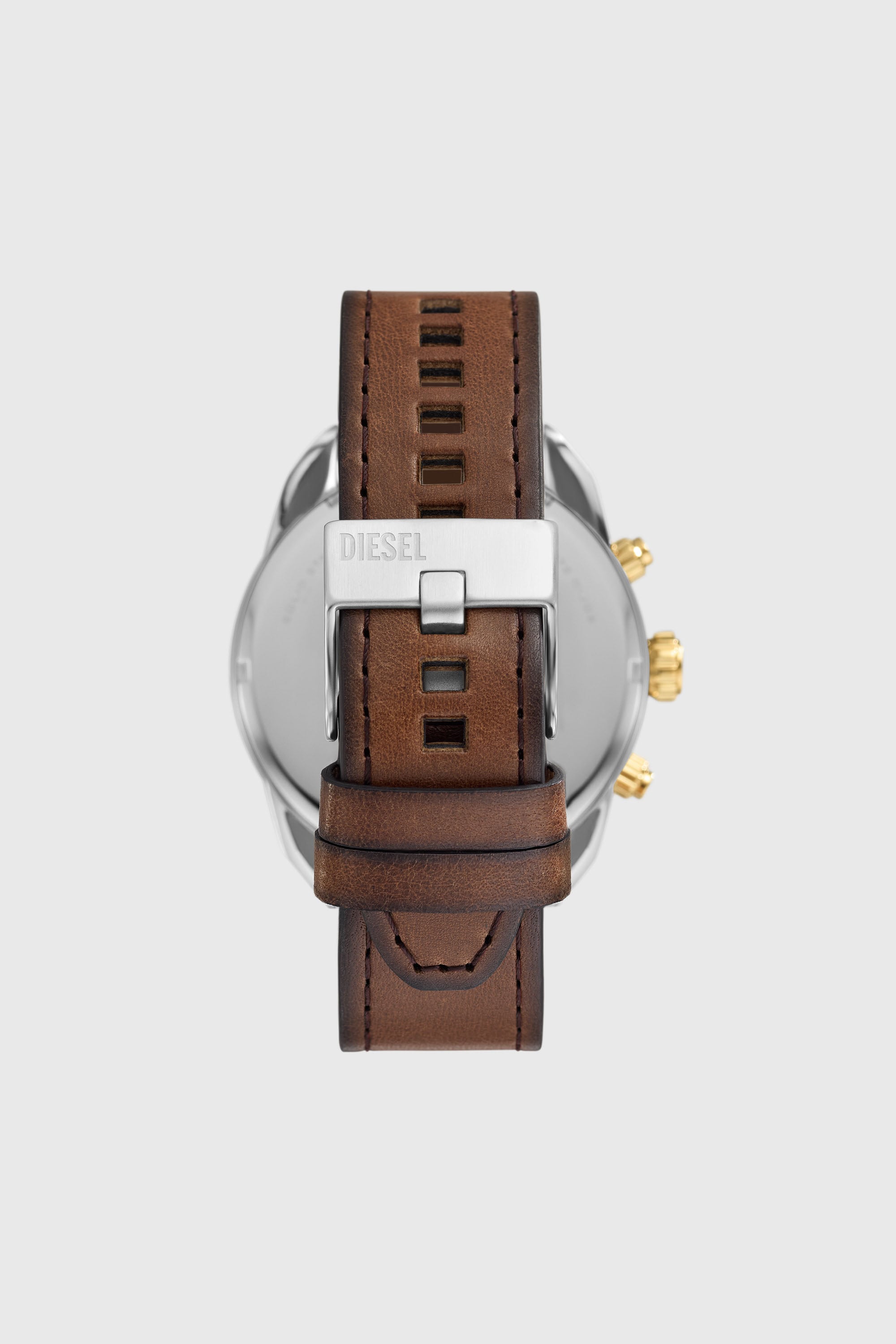 DZ4665 Spiked chronograph brown leather watch｜ブラウン｜メンズ