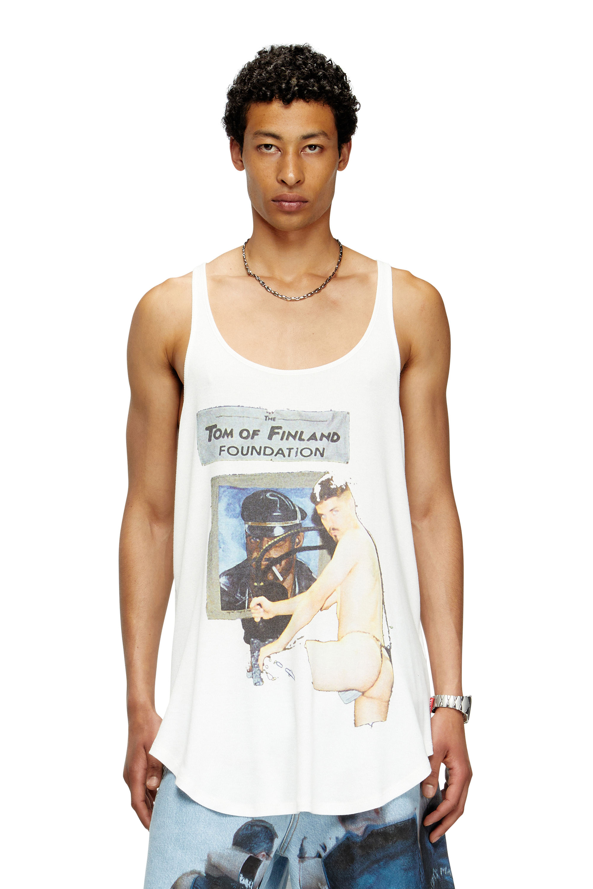 Diesel - PR-T-SHANRY-TOM25, Unisex's Tank top with graphic print in ホワイト - 2