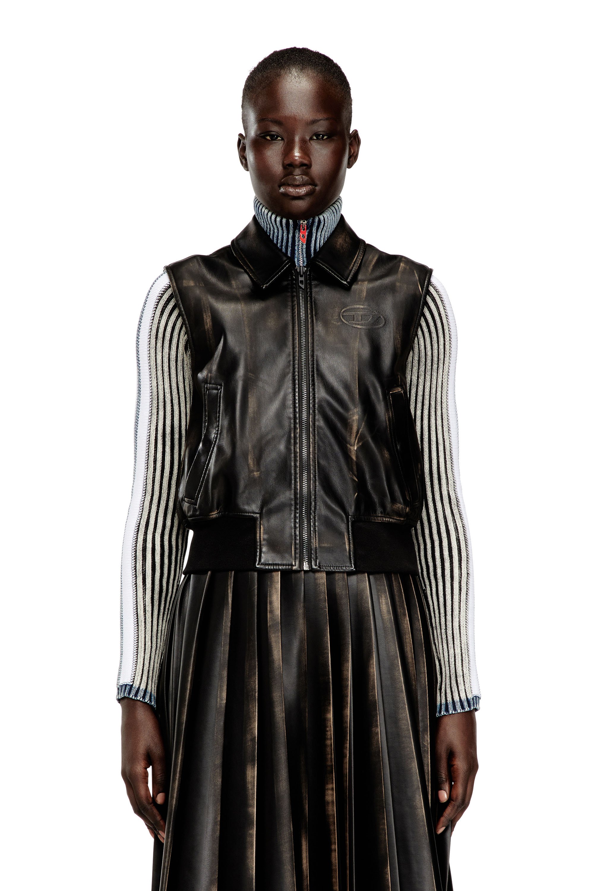 Diesel - G-INKO, Female's スリーブレスジャケット in ブラウン - 1