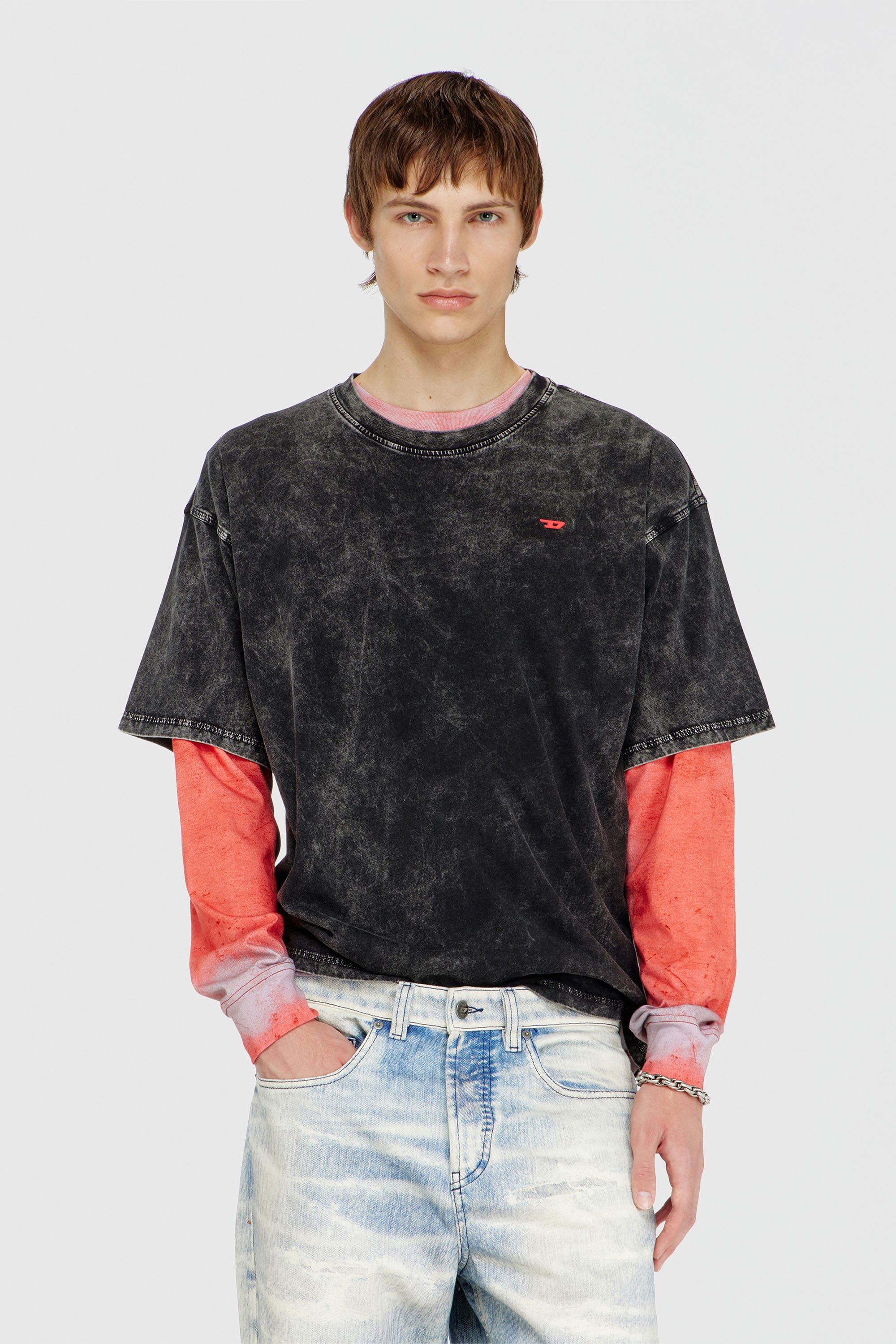 Diesel - T-BOXT-AA14, Male's Tシャツ in ダークグレー - 3