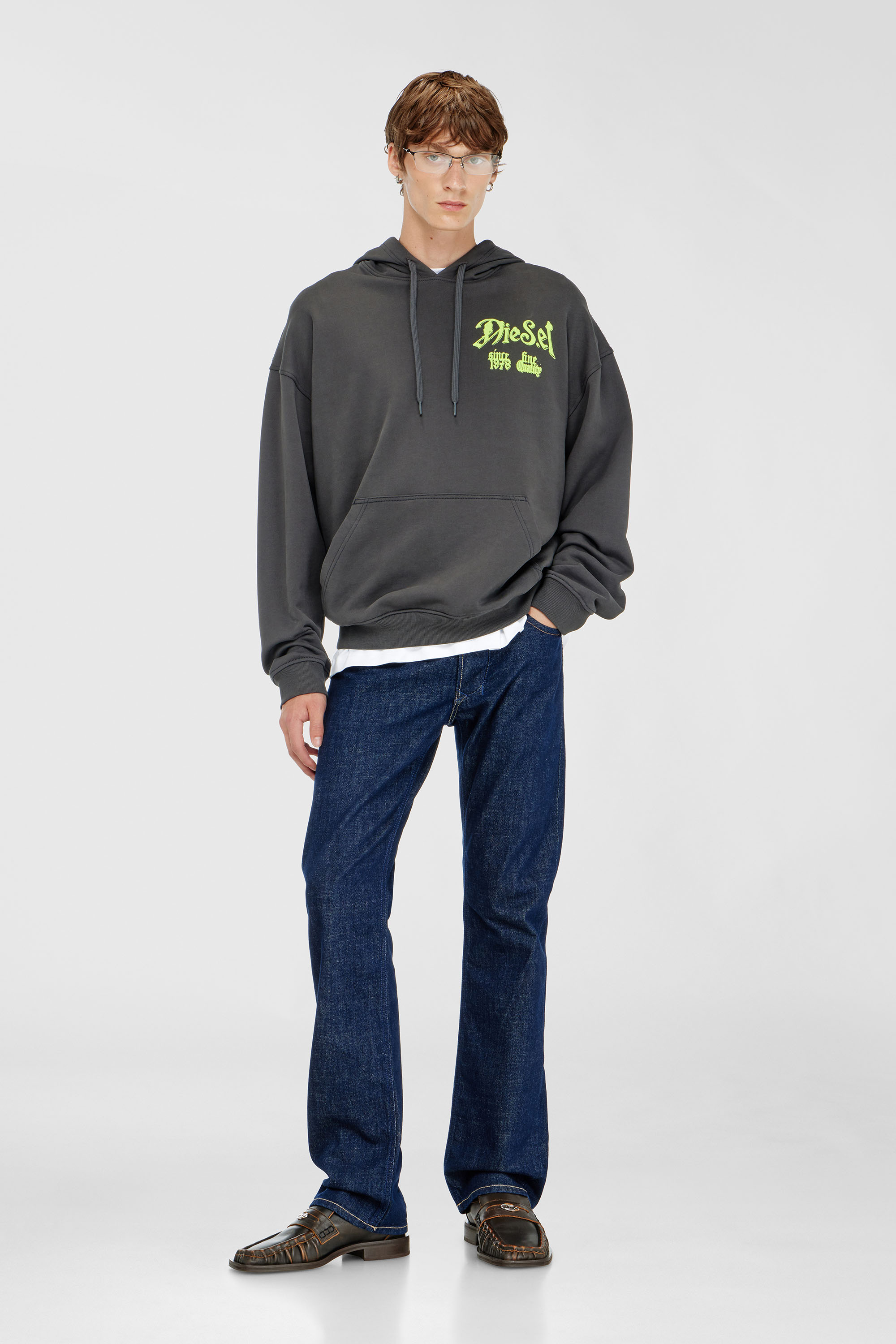Diesel - S-BOXT-HOOD-AA2, Male's プルオーバーパーカー in ダークグレー - 2
