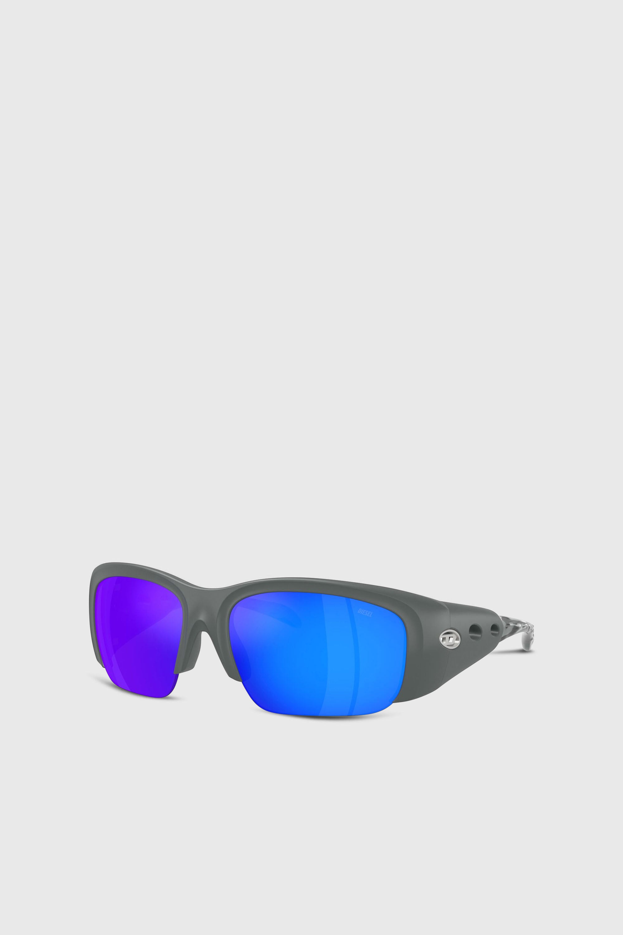 Diesel - 0DL3016U, Unisex's Wrap-around shape sunglasses in ブラック/ブルー - 2