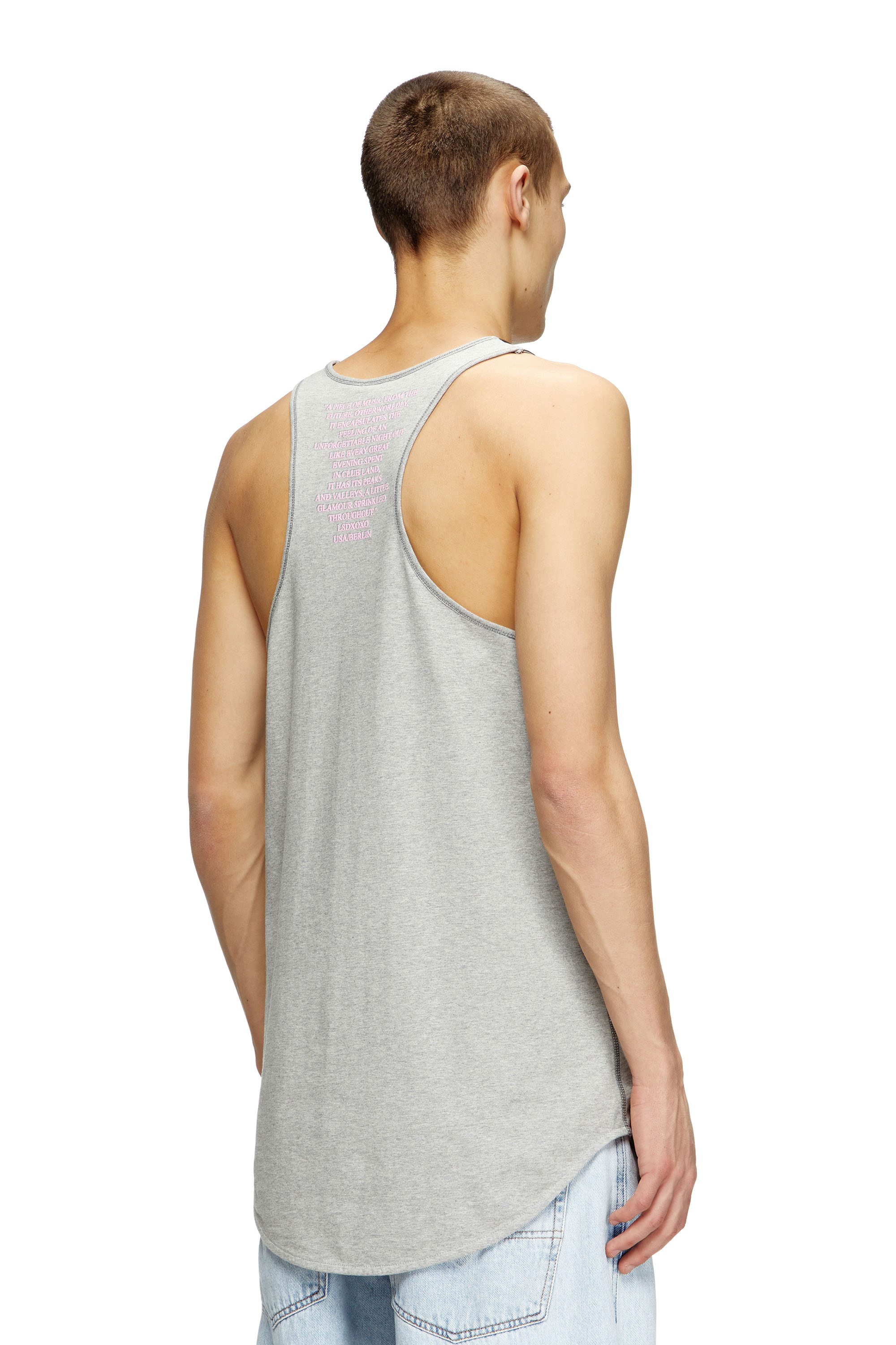 Diesel - T-SHAN, Unisex's Tank top with lyrics print in グレー - 4