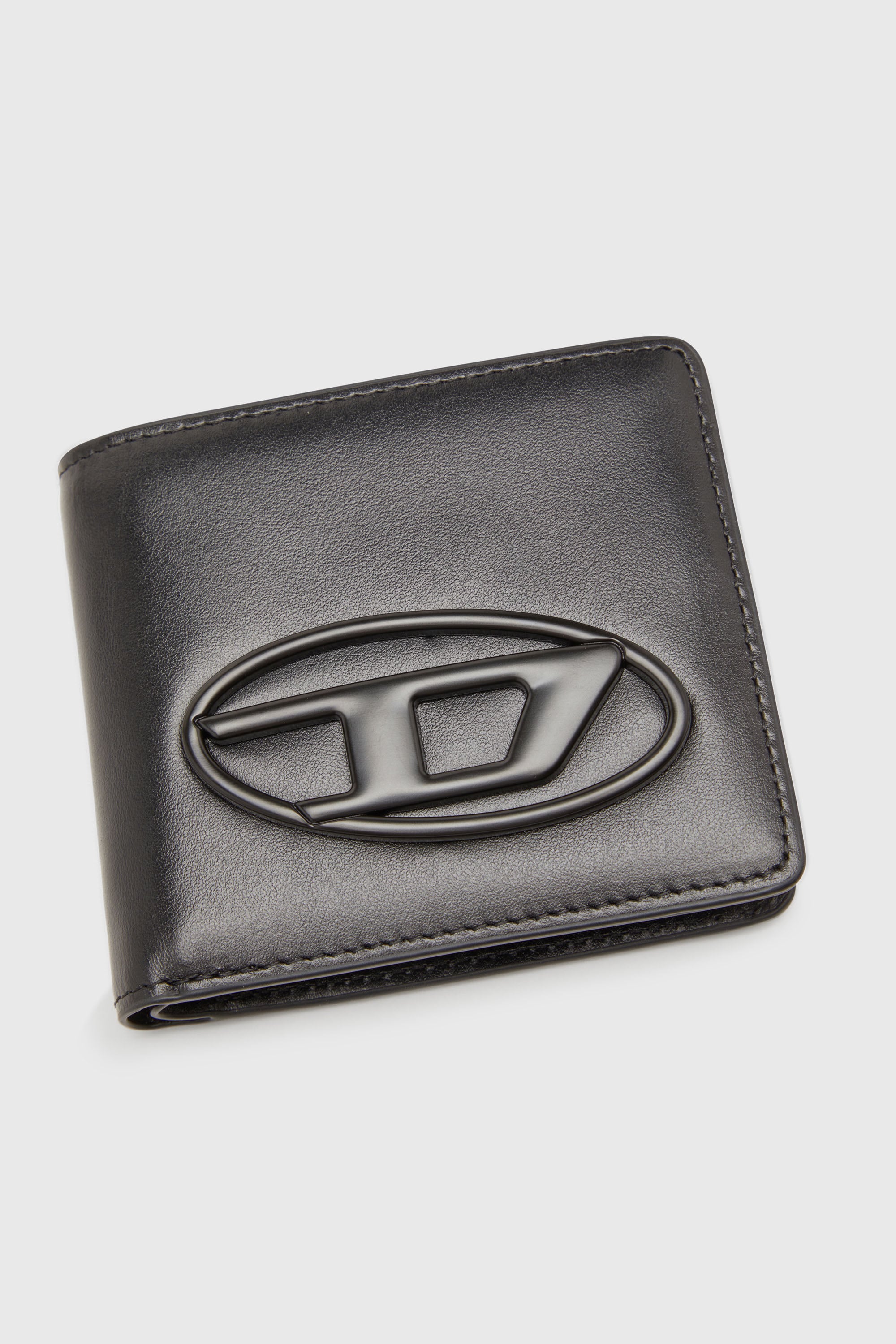 Diesel - HOLI-D BI FOLD COIN S 3D, Unisex's Bi-fold wallet in leather in ブラック - 4