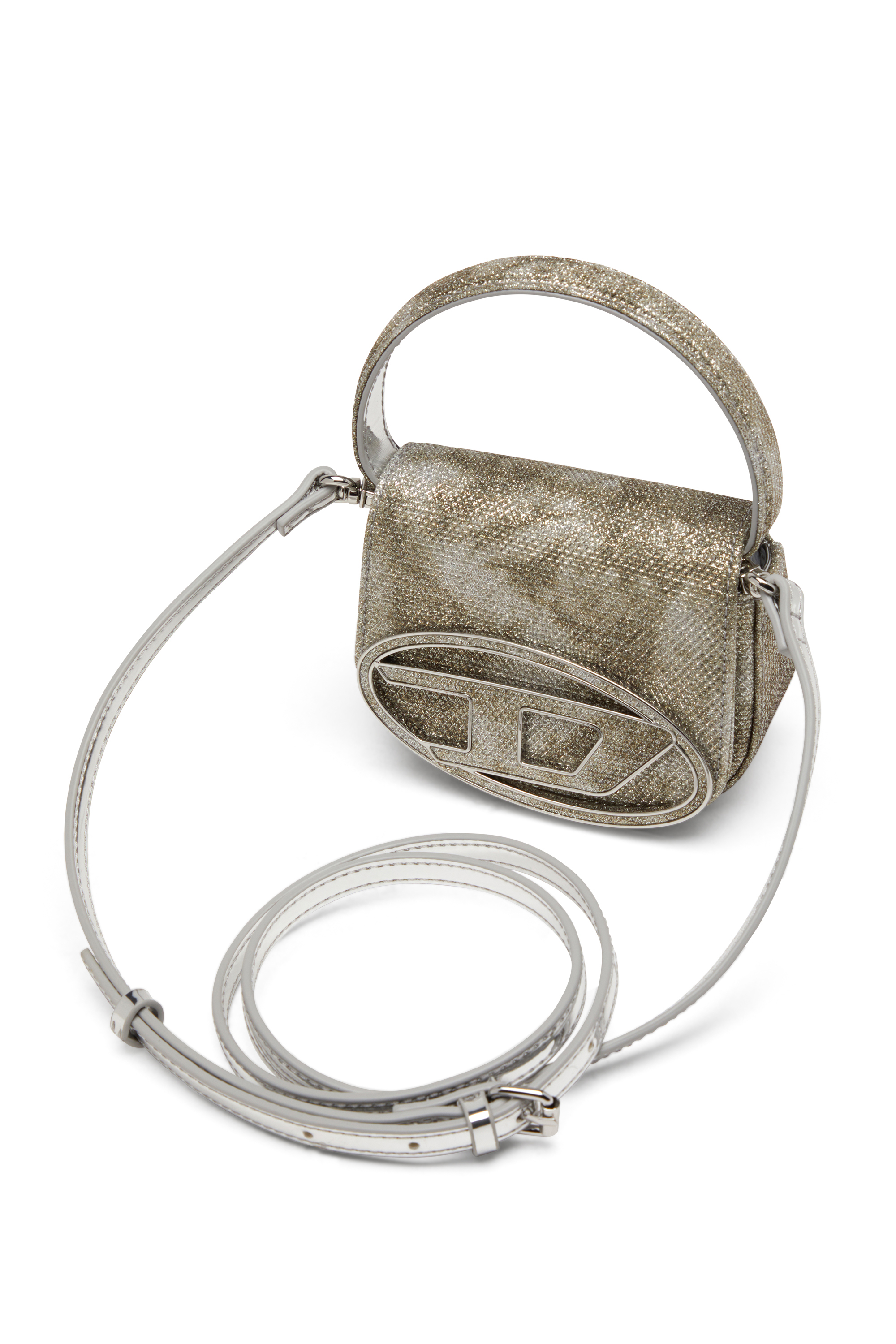 Diesel - 1DR XS, Female's 1DR Xs-Iconic mini bag in shimmer fabric in ミリタリーグリーン - 5
