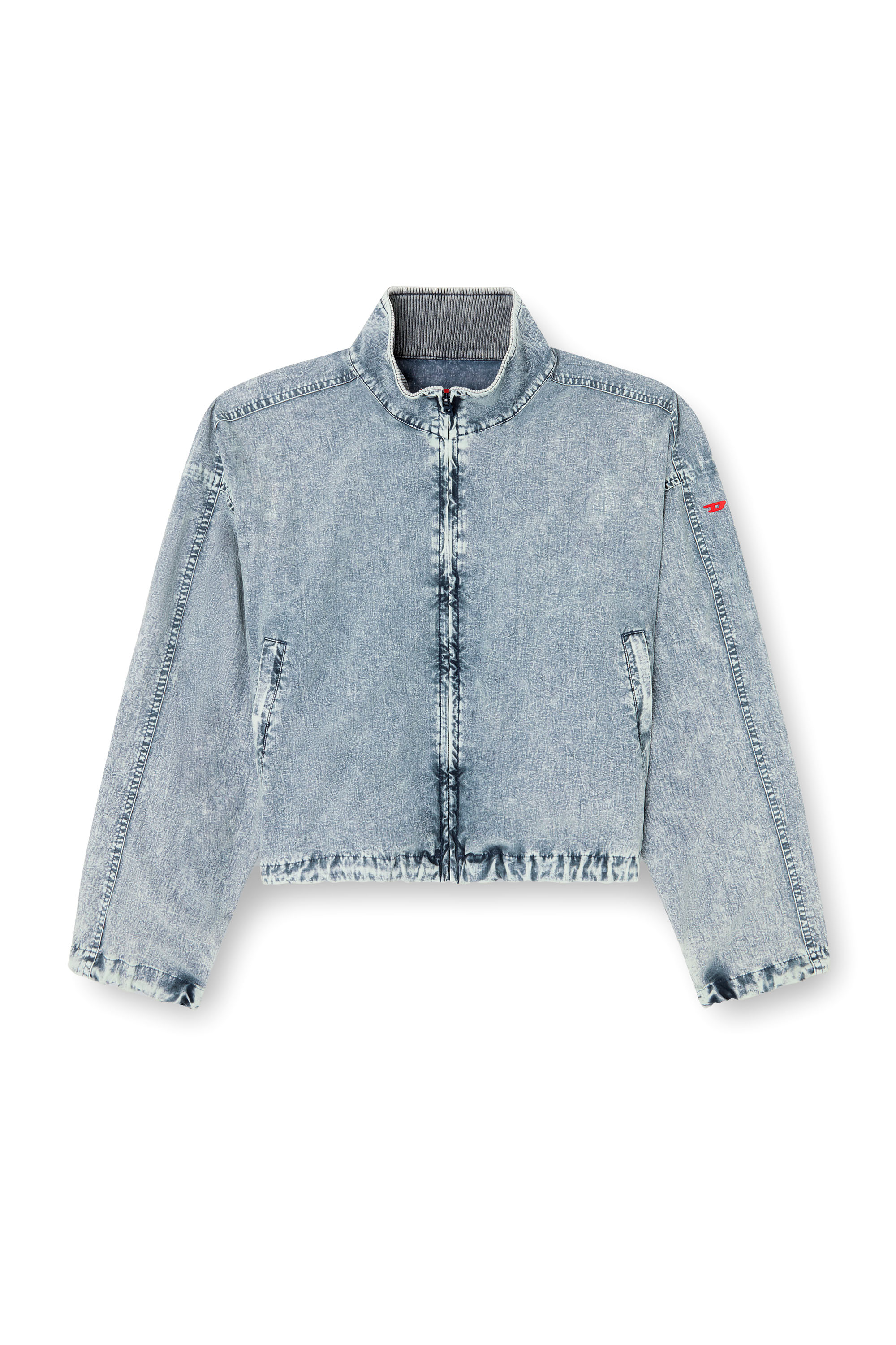 Diesel - G-LEAM-R1, Female's Cropped jacket in recycled nylon taslan in ライトブルー - 3