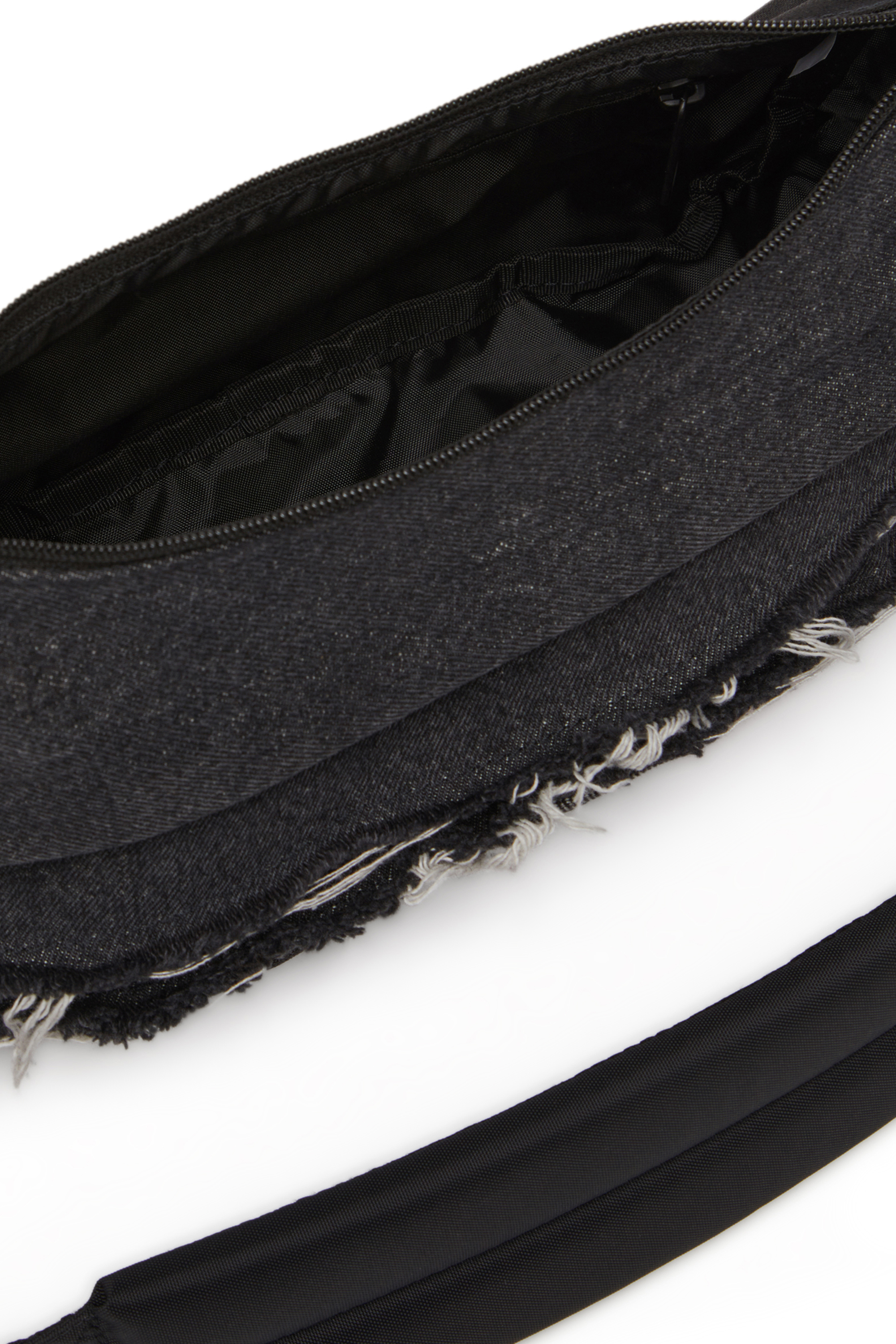 Diesel - DIESEL SHOULDER BAG, Unisex's Shoulder bag in destroyed denim and CORDURA® in ブラック - 4