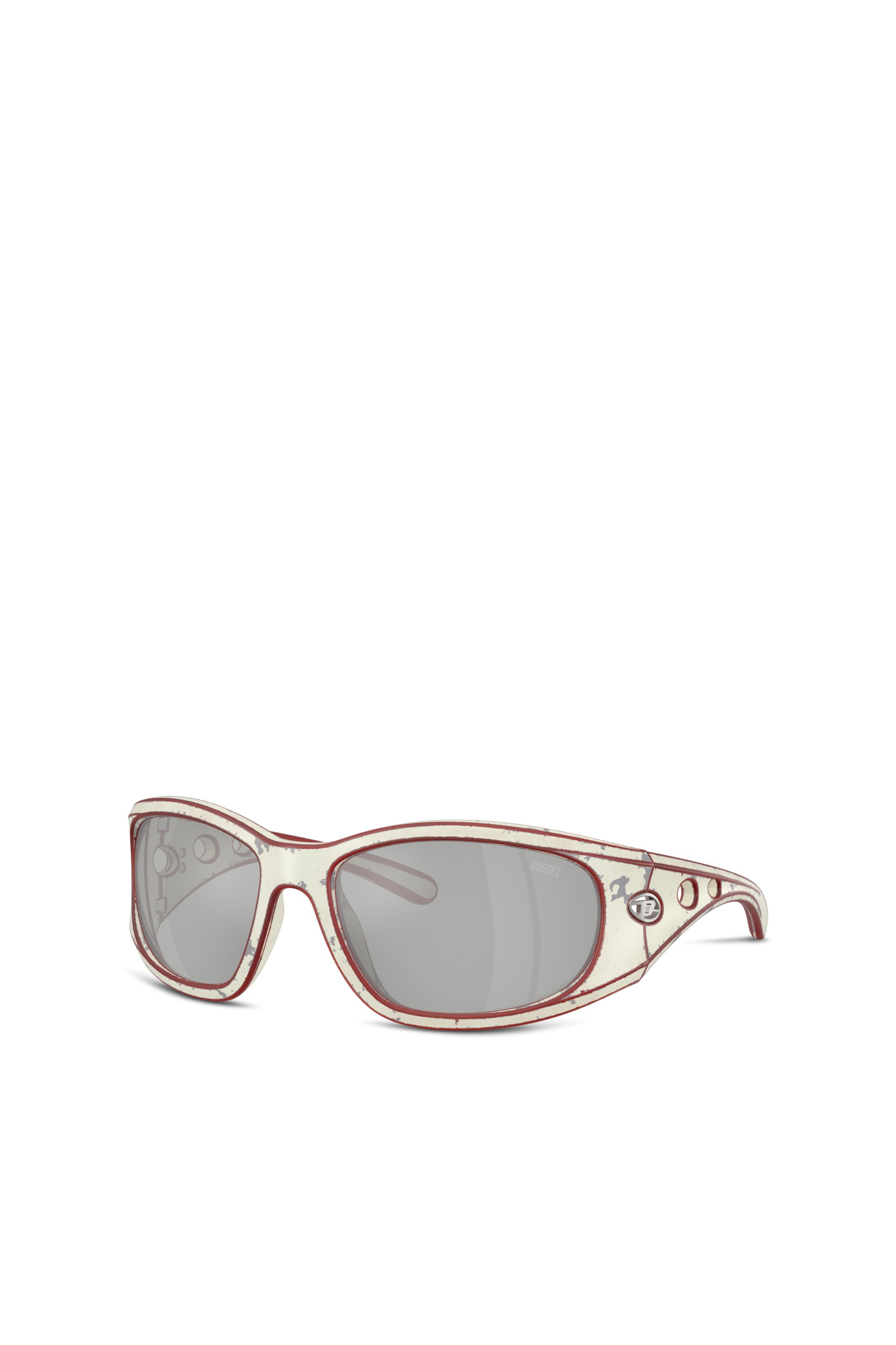 Diesel - 0DL3012U, Unisex's Rectangle sunglasses in イエロー/レッド - 1