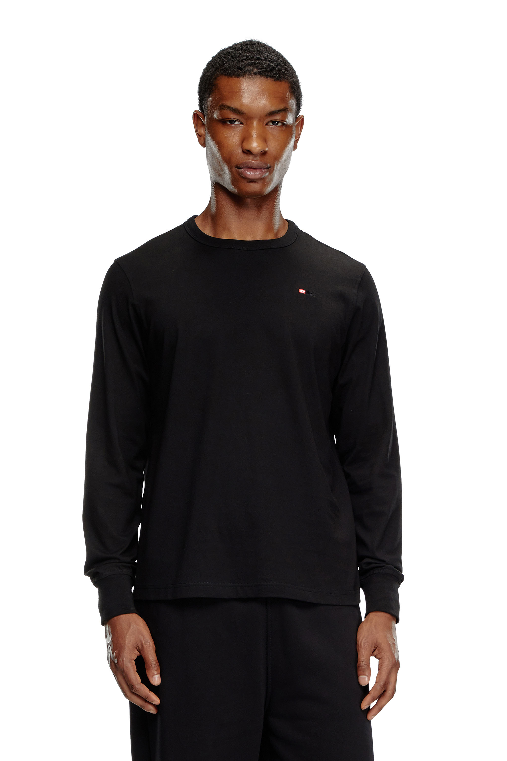 Diesel - T-ADJUST-LS-MICRODIV, Unisex's Long-sleeve T-shirt with micro logo in ブラック - 3