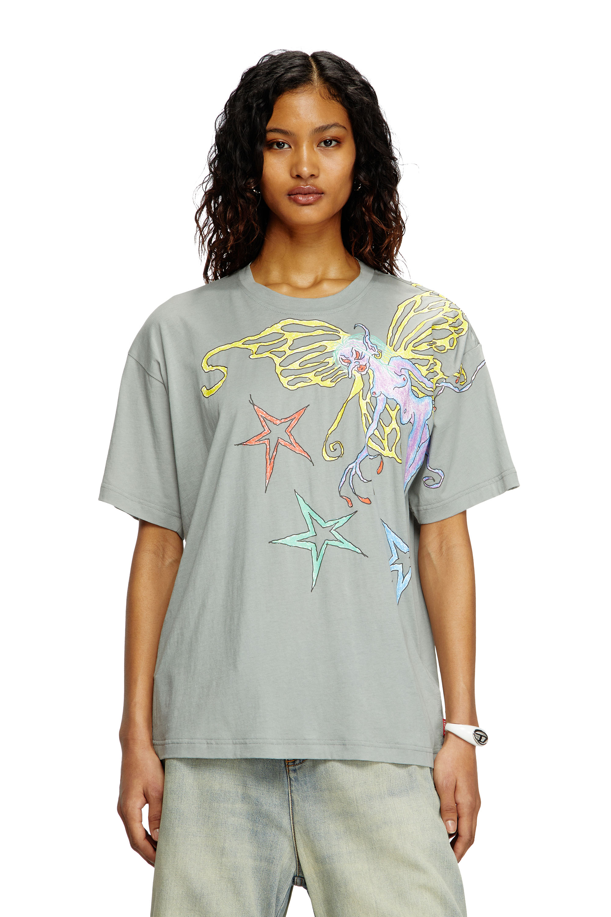 Diesel - T-BUXT-Q1, Female's Tシャツ in ライトグレー - 3