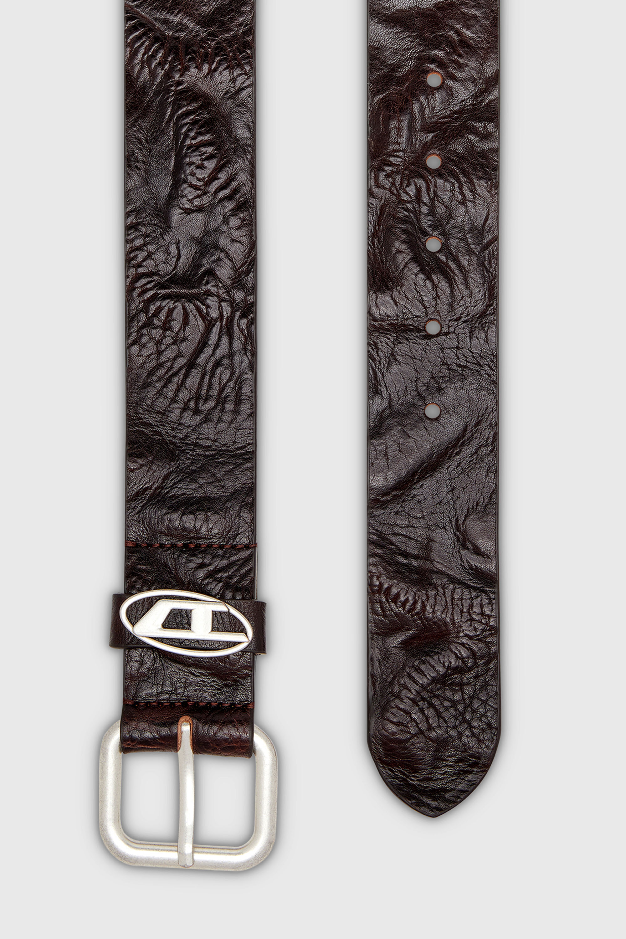 Diesel - B-1DR OVAL D LOOP, Unisex's レザーベルト in ダークブラウン - 2