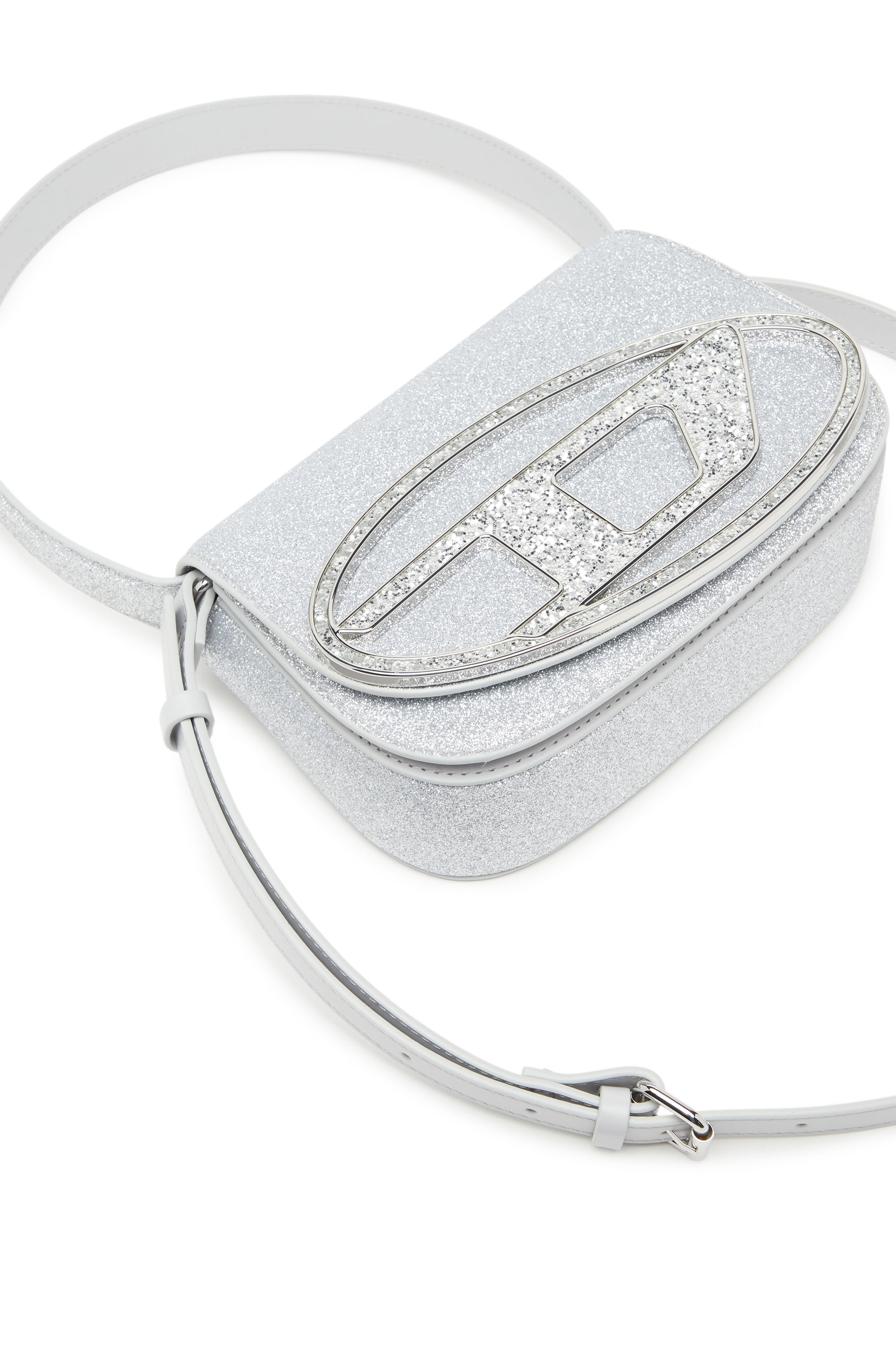 Diesel - 1DR, Female's 1DR-Iconic shoulder bag in glitter fabric in シルバー - 6