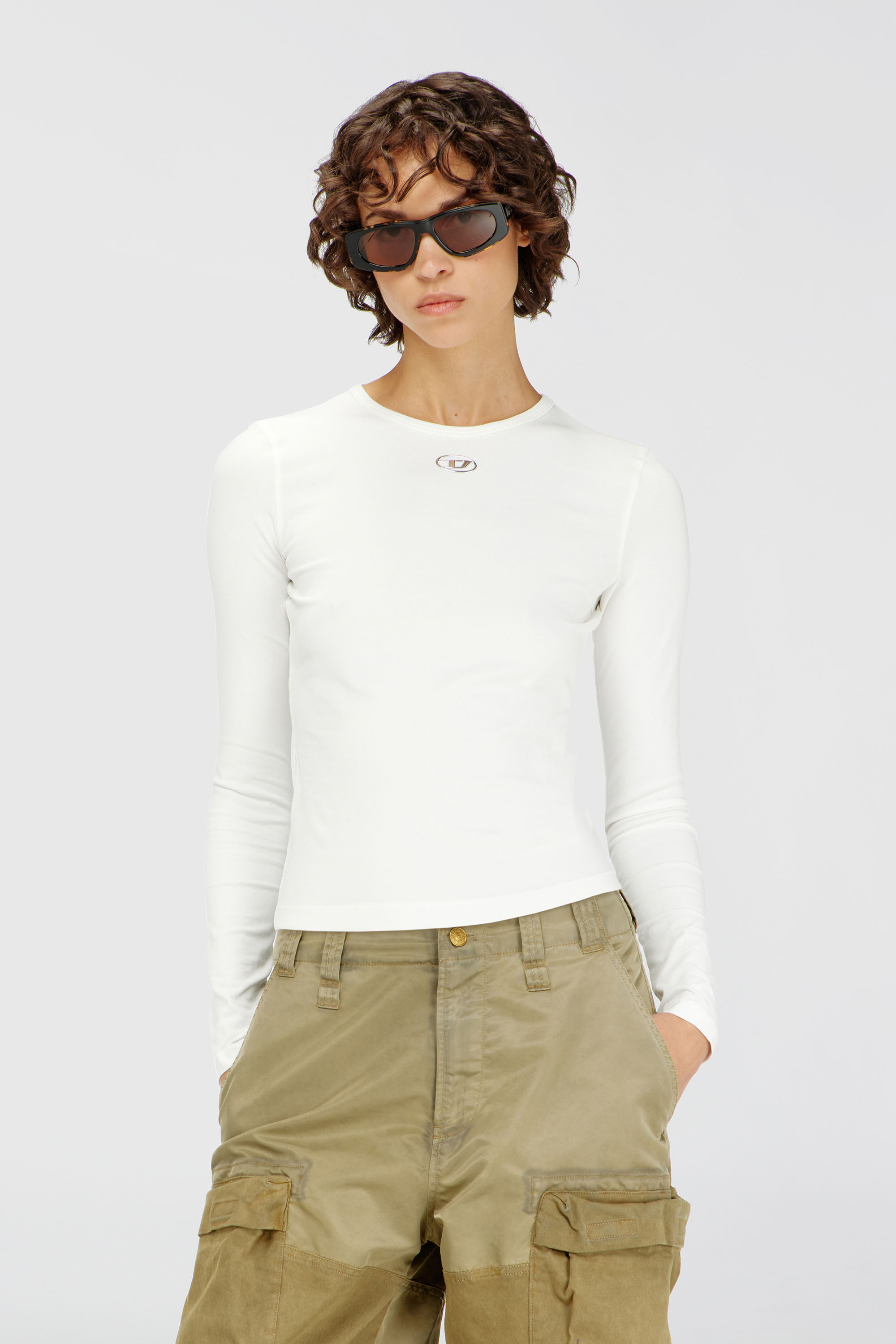 Diesel - T-UNCUTIESLONG-LS-OD, Female's 長袖トップ in ホワイト - 3