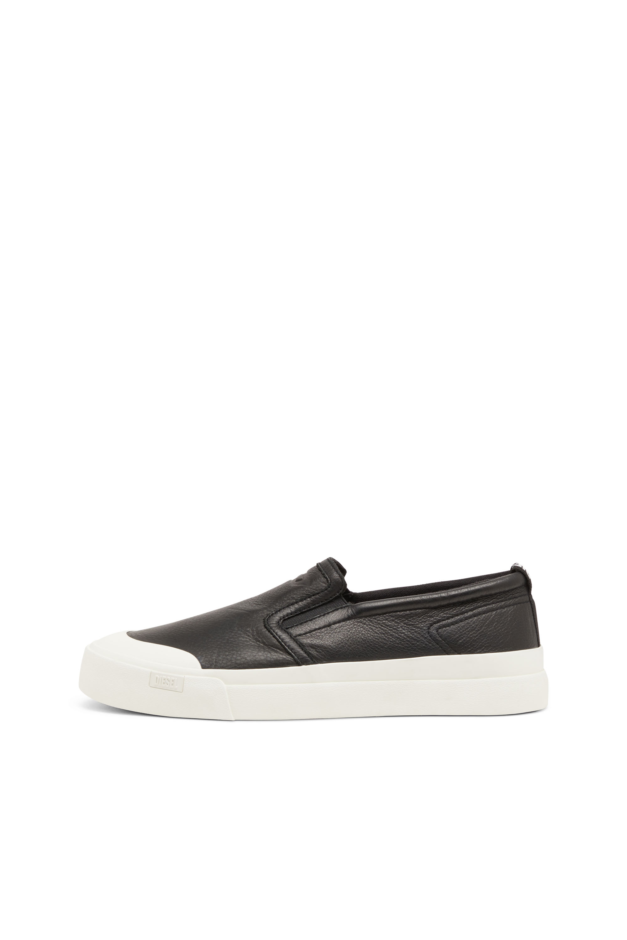 Diesel - S-ATHOS SLIP ON, Male's S-Athos-Slip-on sneakers in plain leather in ブラック - 8