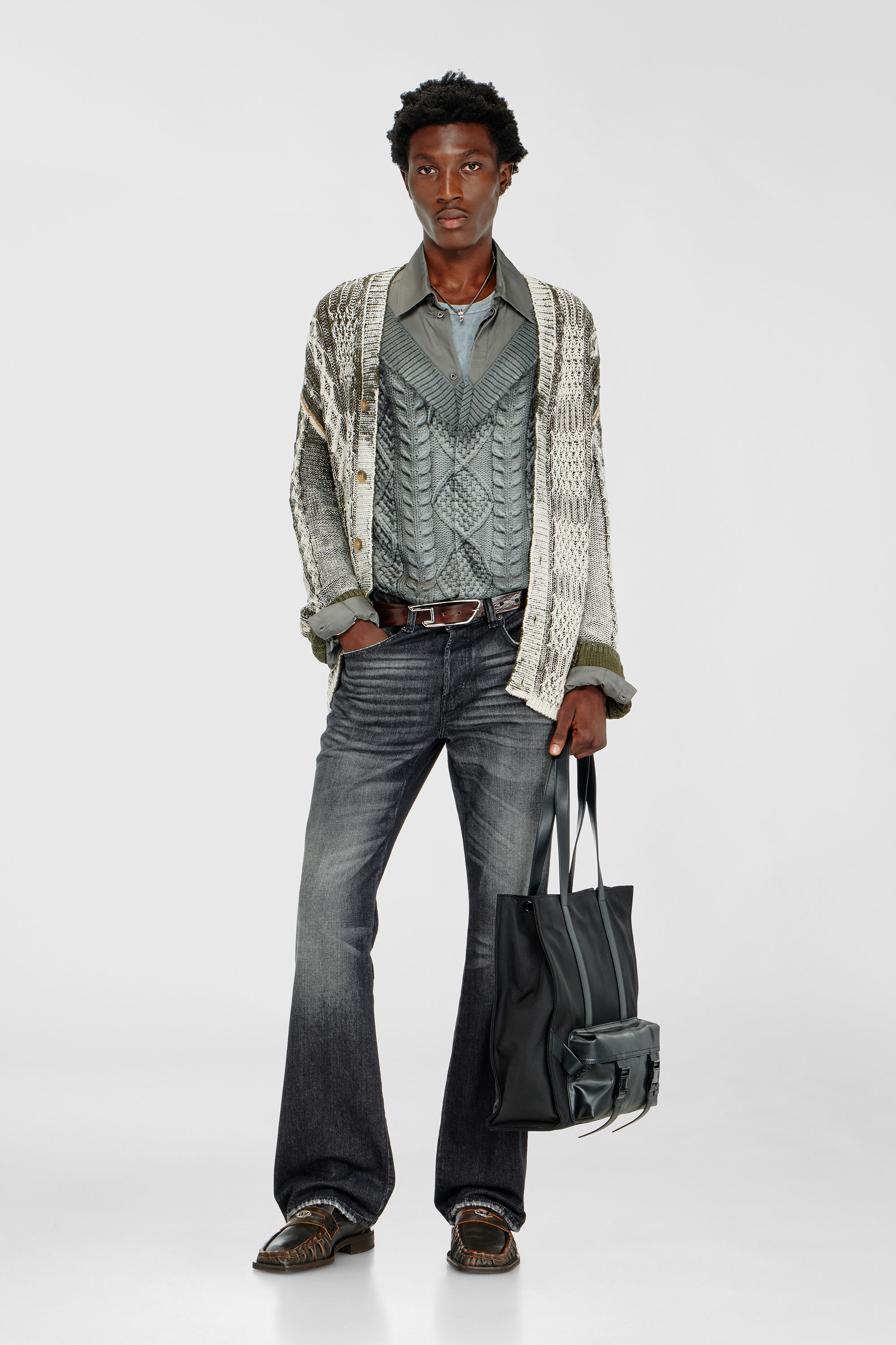 Diesel - S-SIMPLY-EFBN, Male's シャツ in グレー - 2