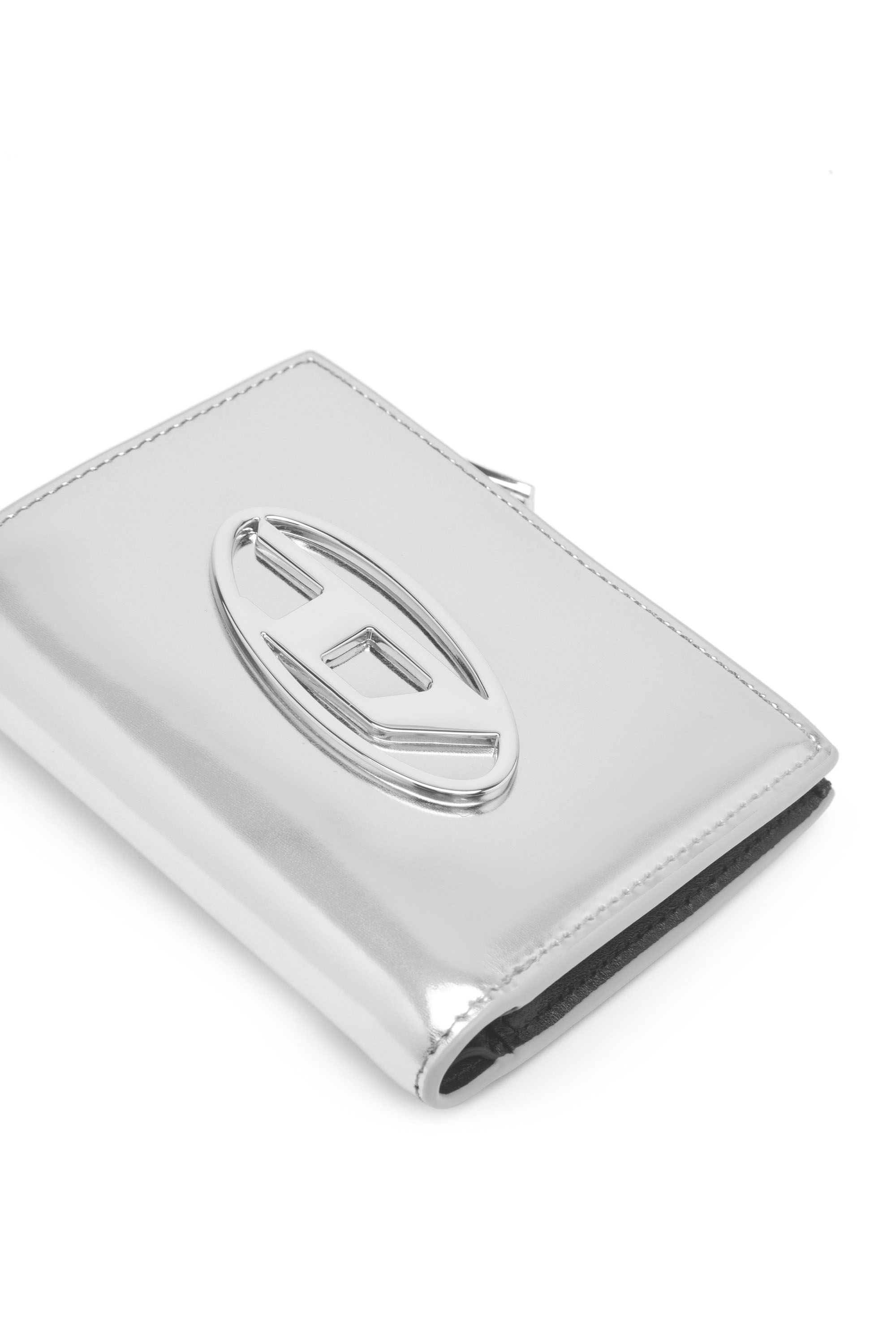 Diesel - BI-FOLD ZIP, Female's カウレザー二つ折りウォレット in シルバー - 4