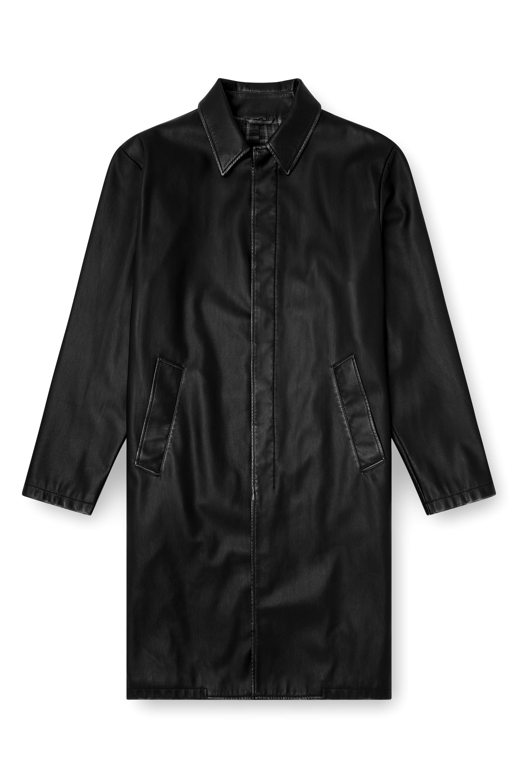 Diesel - J-RIVERS, Male's Distressed car coat with flannel lining in ブラック - 3