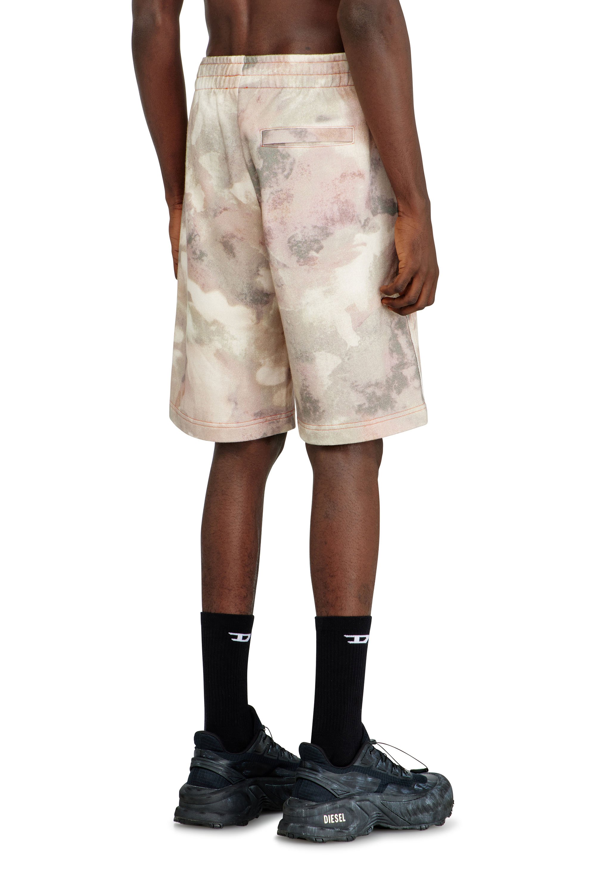 Diesel - P-CRONE-V1, Male's Sweat shorts with camo digital print in ベージュ/ブラウン - 4