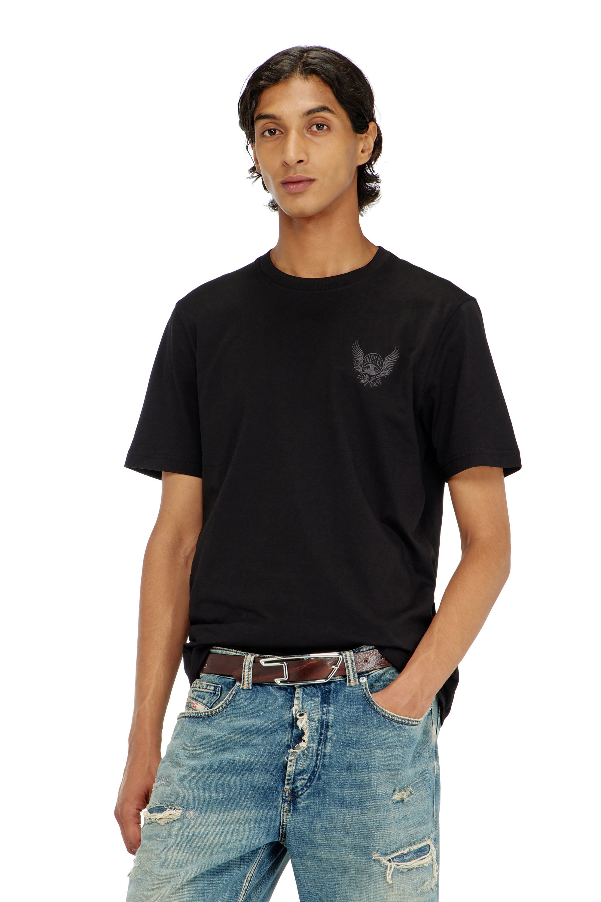Diesel - T-ADJUST-AA8, Male's Tシャツ in ブラック - 1