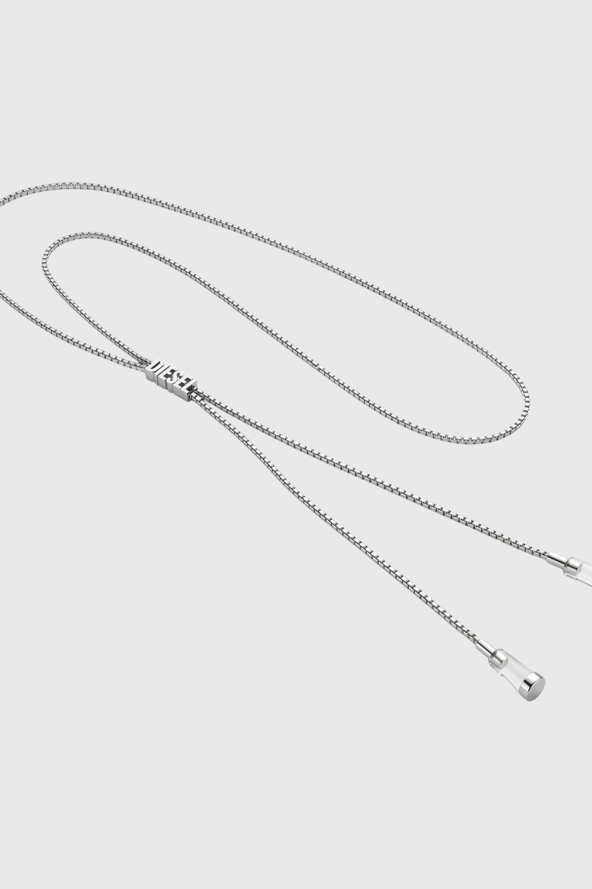 Diesel - 60669 EARBUDS CHAIN EARBUNDS CHAIN, Unisex's D chain earbuds necklace in シルバー - 2