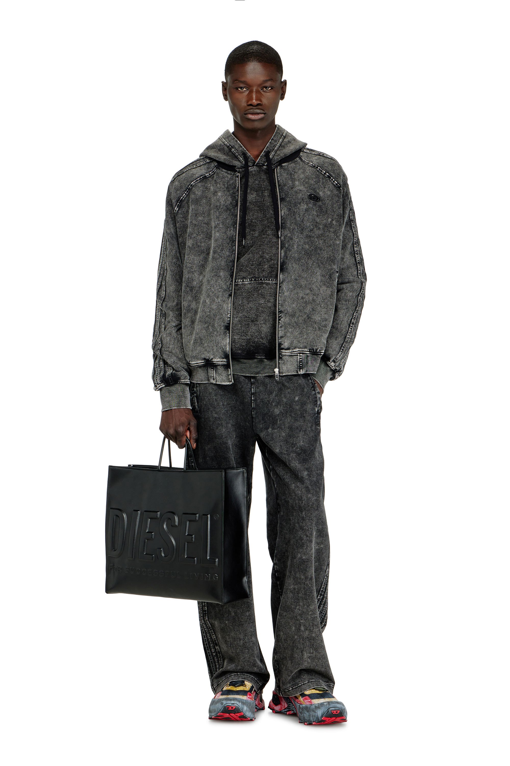 Diesel - DSL 3D SHOPPER EW X, Unisex's Dsl 3D-Shopping bag in soft PU with an embossed logo in ブラック - 2