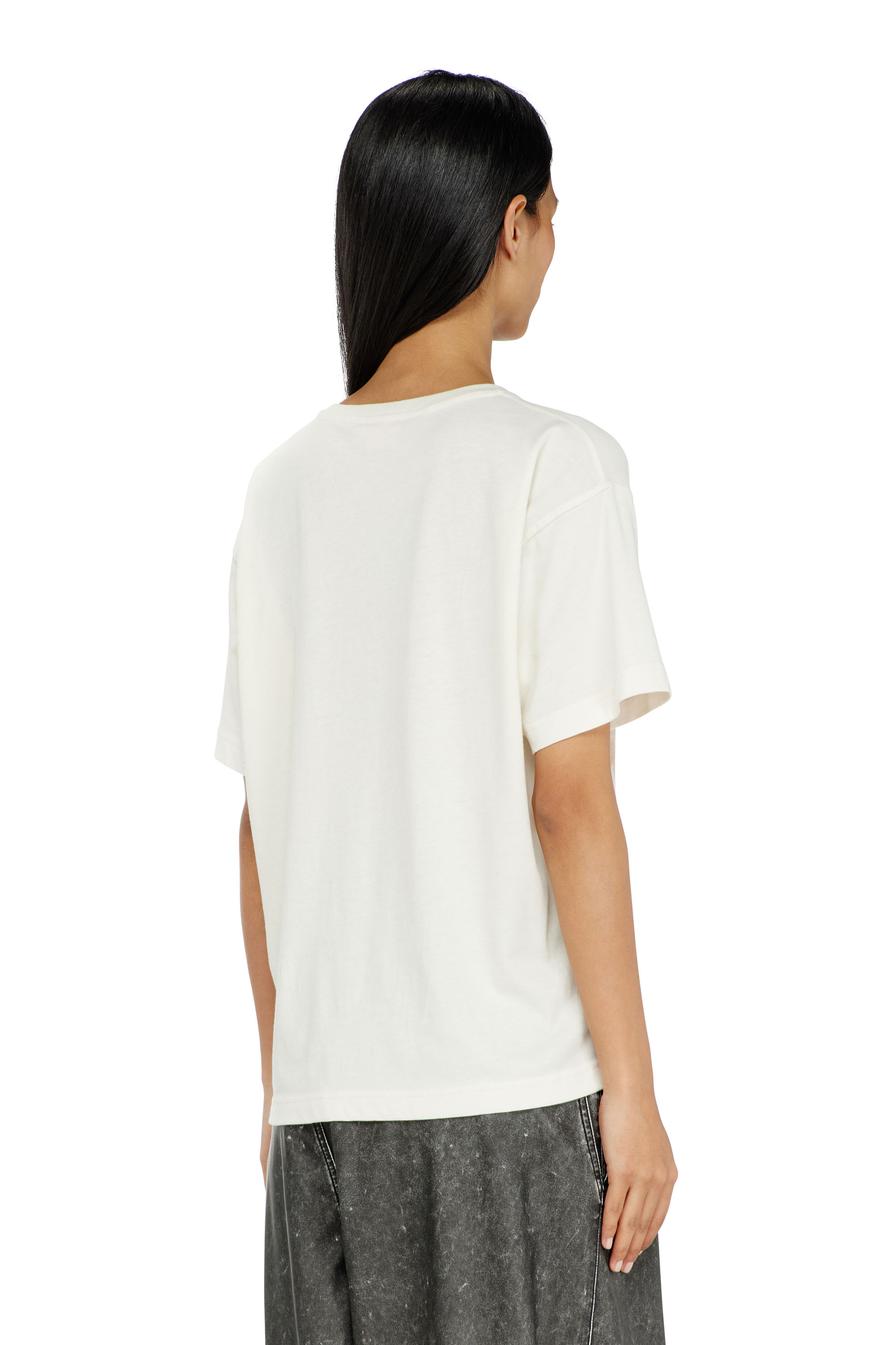 Diesel - T-NORMY-AA4, Female's Tシャツ in ホワイト/ピンク - 4